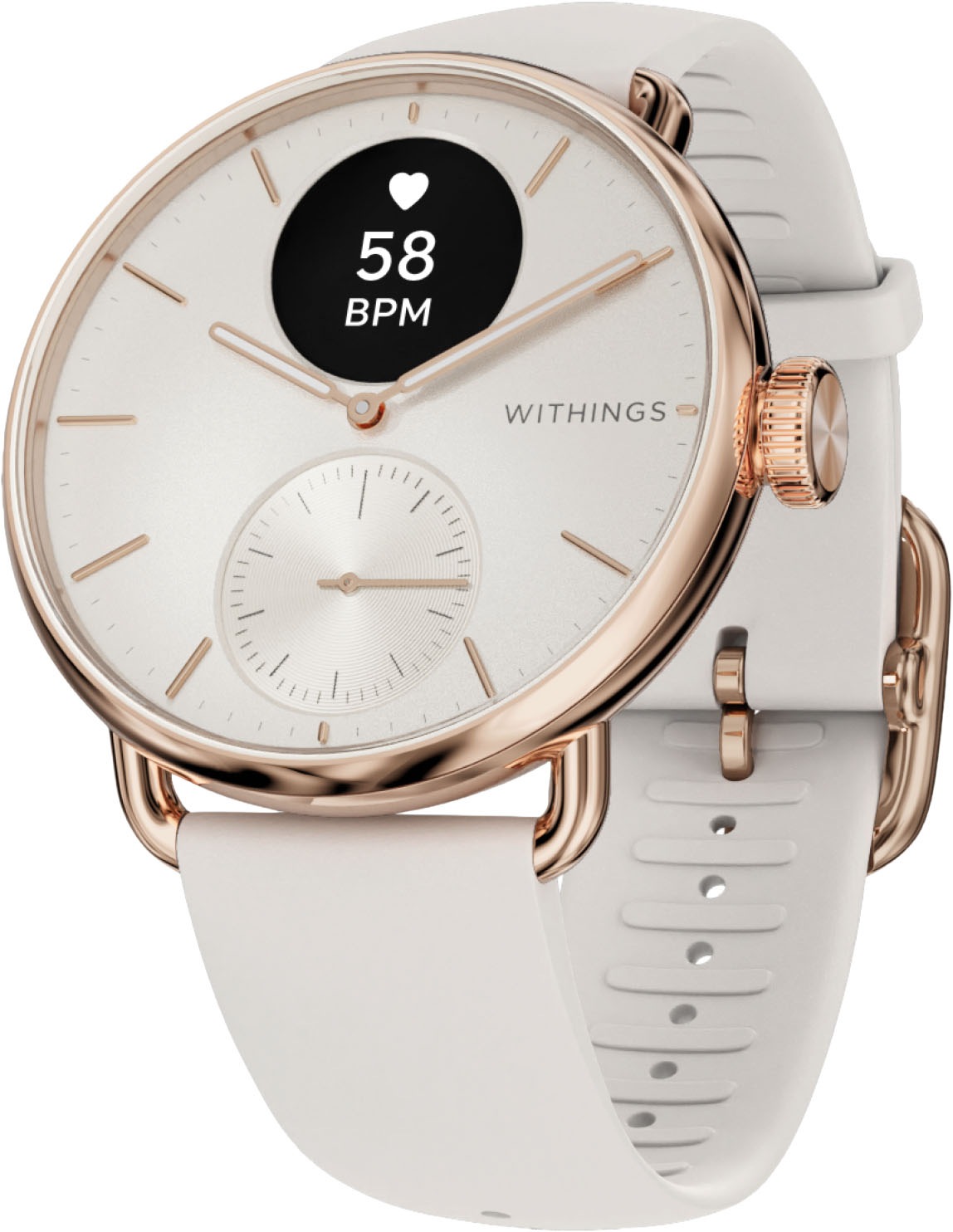 Withings Smartwatch "ScanWatch 2 38mm, hybrid, Akku bis 35 Tage, 50 M Wasserdicht" HealthSense OS