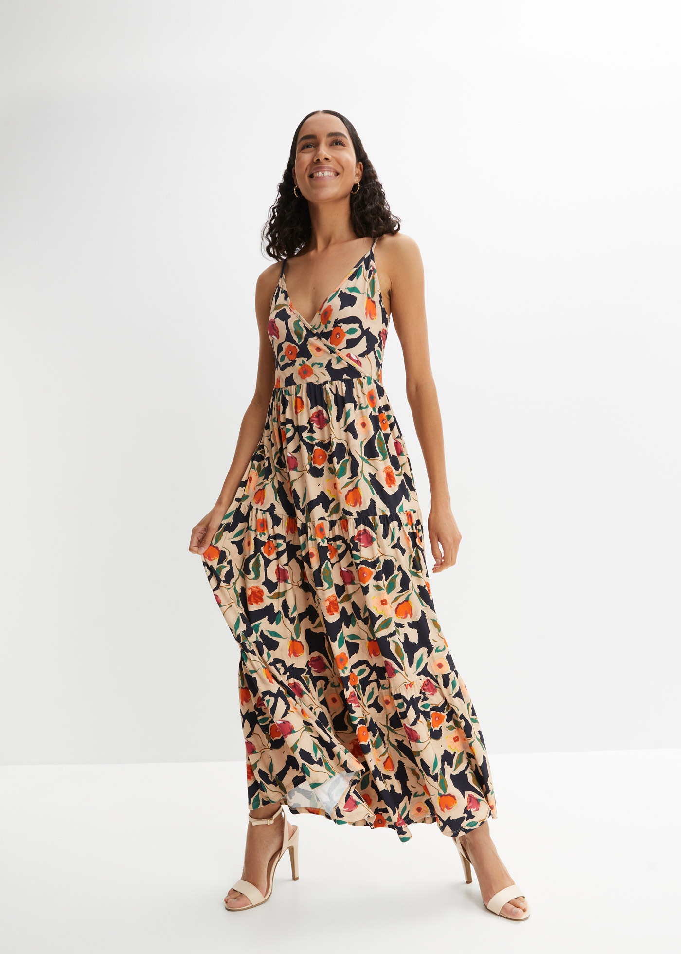 bonprix Maxikleid "Maxikleid aus softem Viskose-Mix" Maxikleid aus softem V günstig online kaufen