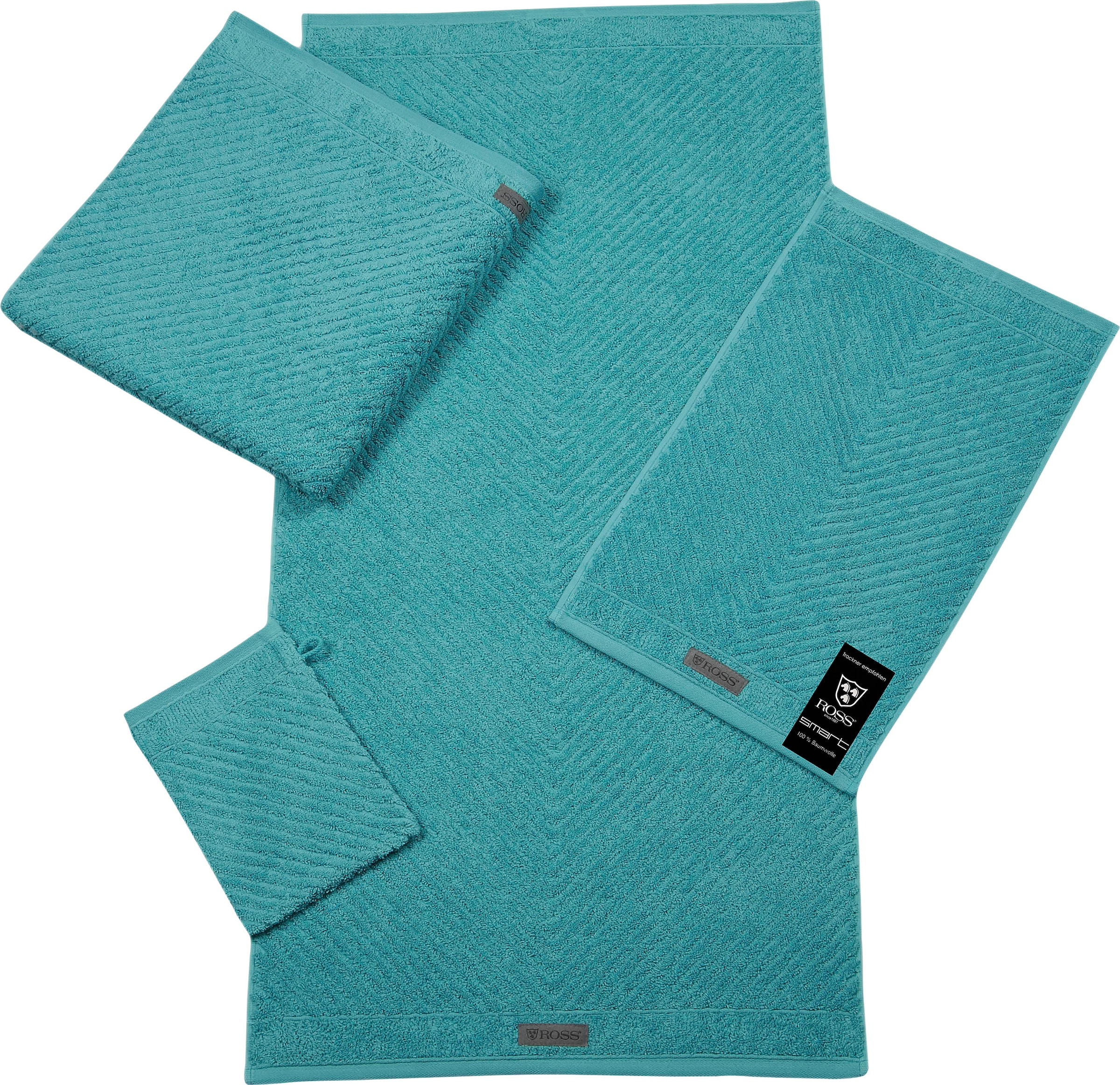 ROSS Gästehandtuch "Smart" Uni-Rippe mit Velourslabel günstig online kaufen