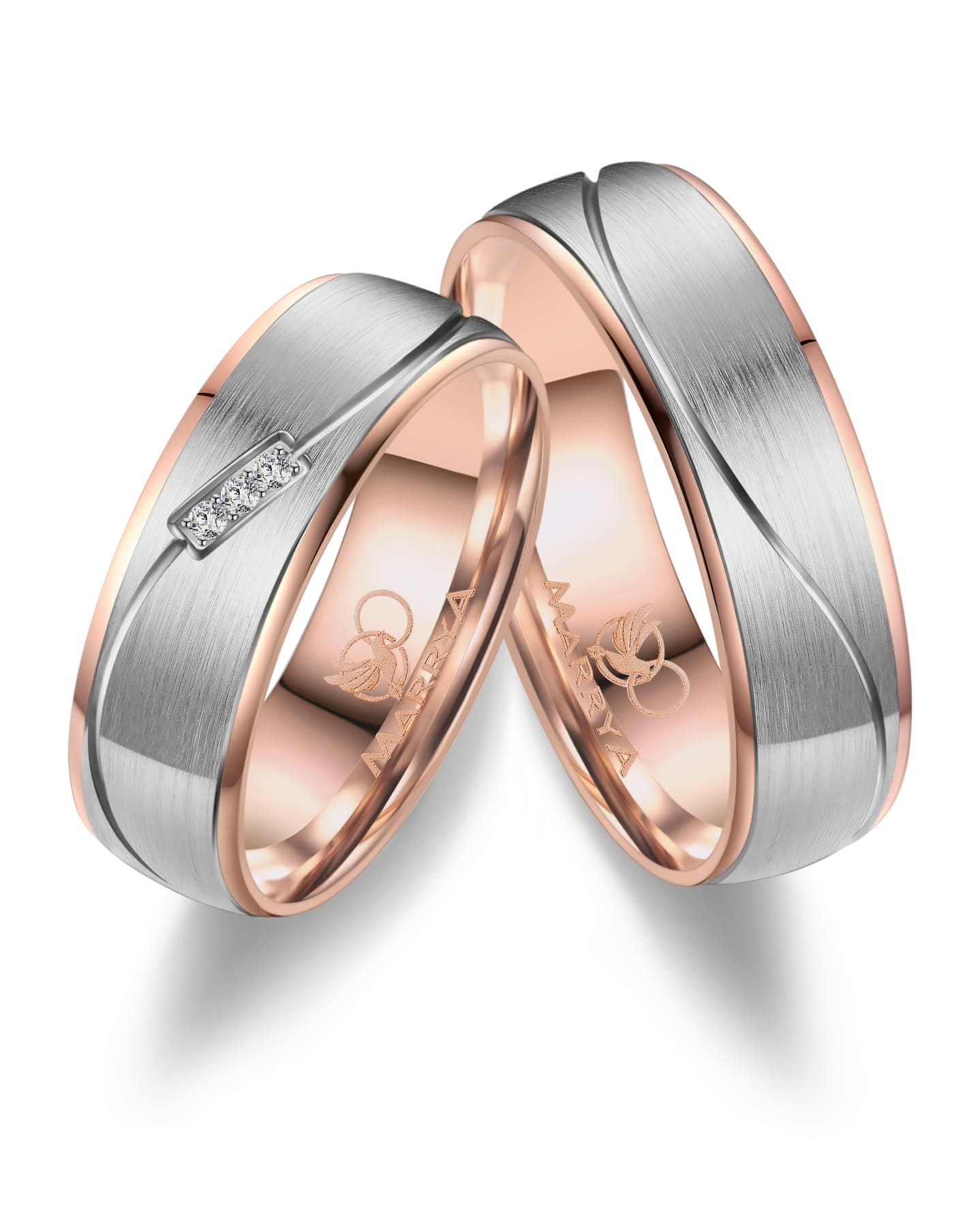 Marrya Partnerring »Edelstahl Ringe Trauringe Eheringe Partnerringe«