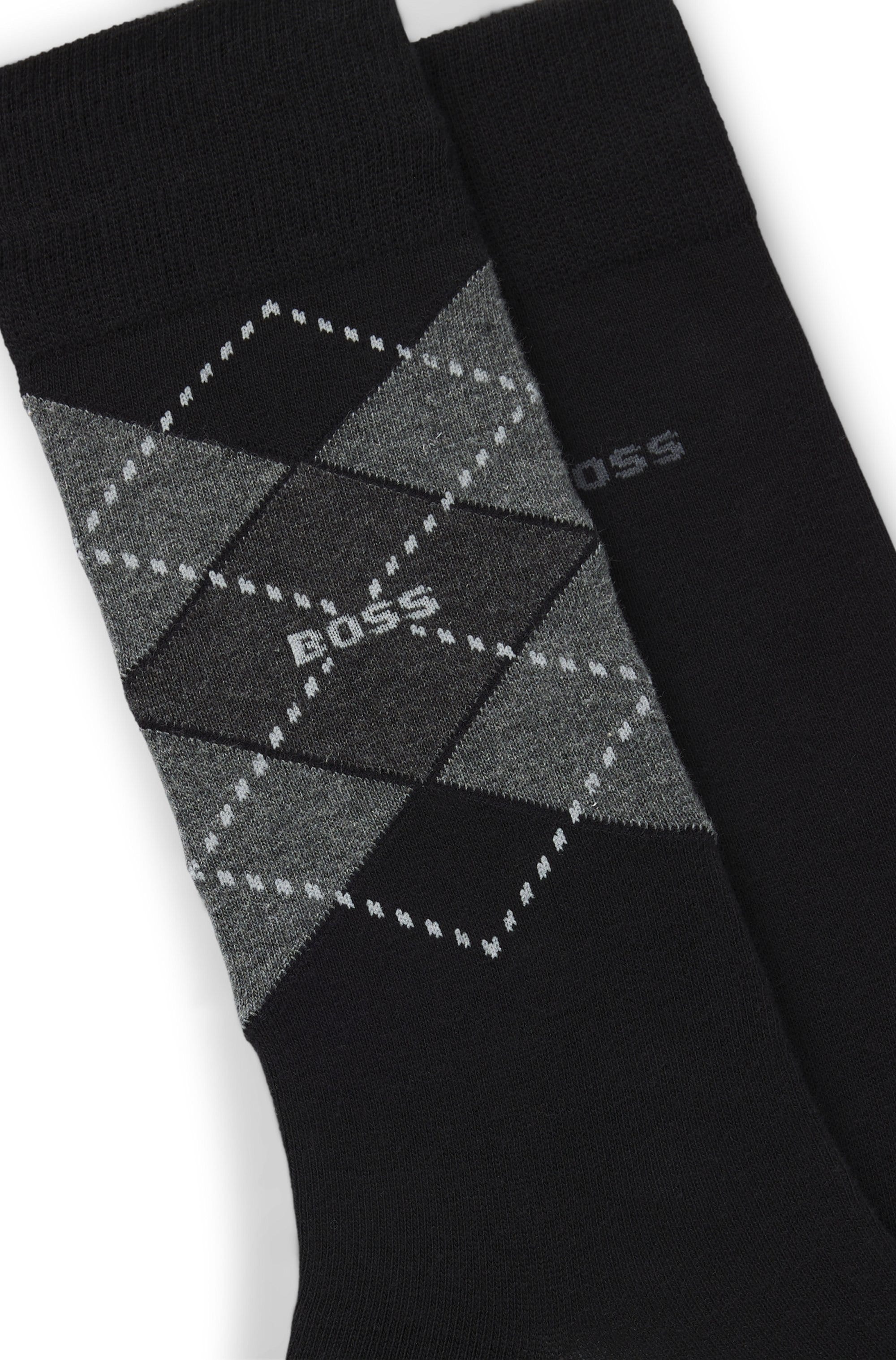 BOSS Socken »2P RS Argyle CC«, (Packung, 2 Paar, 2er Pack), mit BOSS Schriftzug