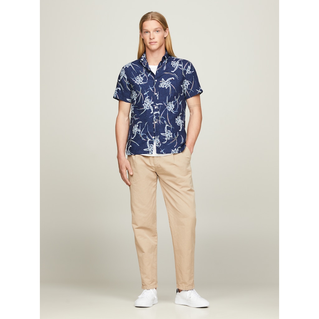 Tommy Hilfiger Leinenhemd »LI TROPICAL PRT SF SHIRT«, mit tropischen Print