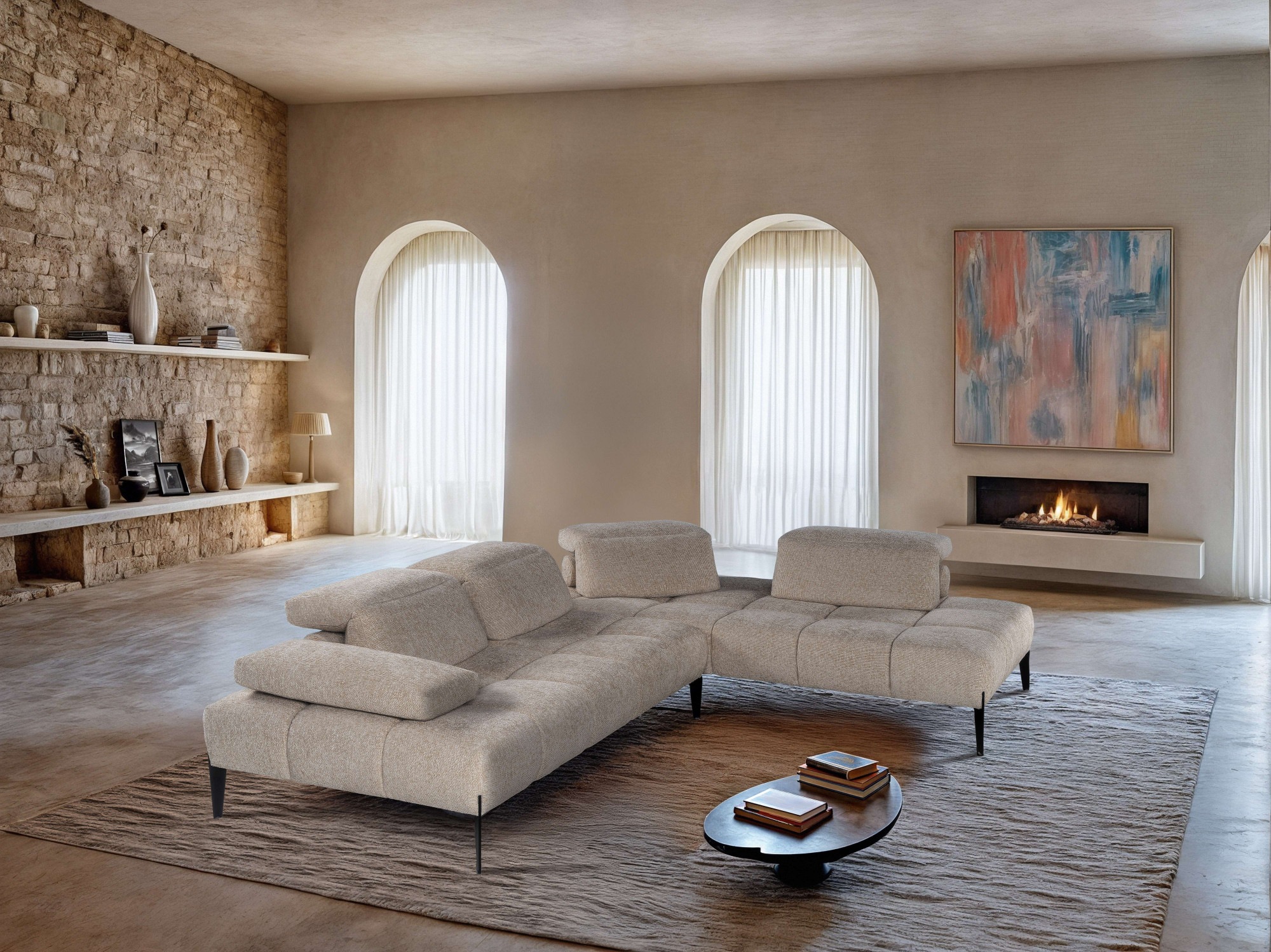 CALIA ITALIA Ecksofa "Skyline, Made in Italy, Design-Sofa, L-Form, mit Sitz günstig online kaufen