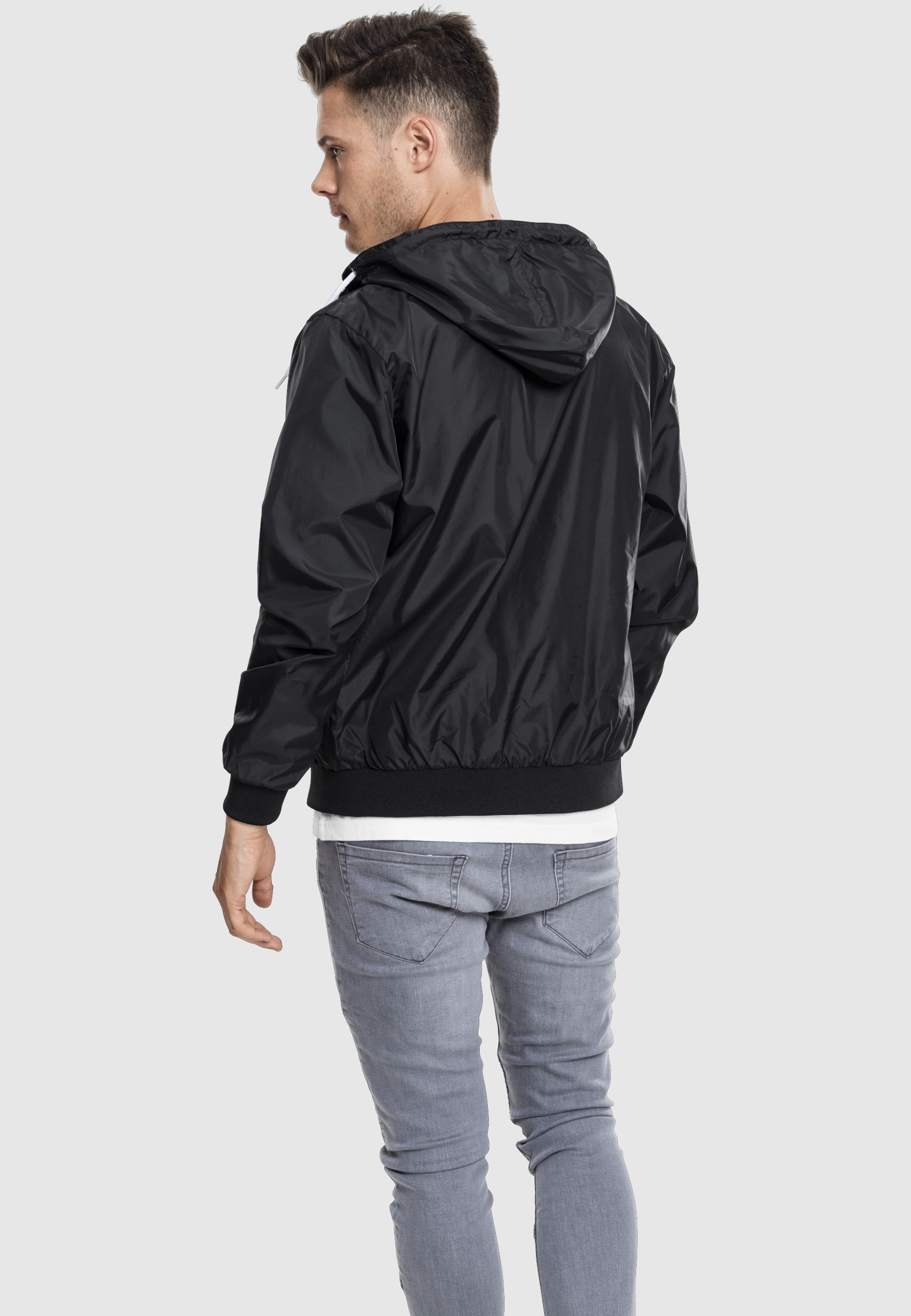 URBAN CLASSICS Windbreaker »Urban Classics Herren Contrast Windrunner« 1 Stk. tlg. mit Kapuze