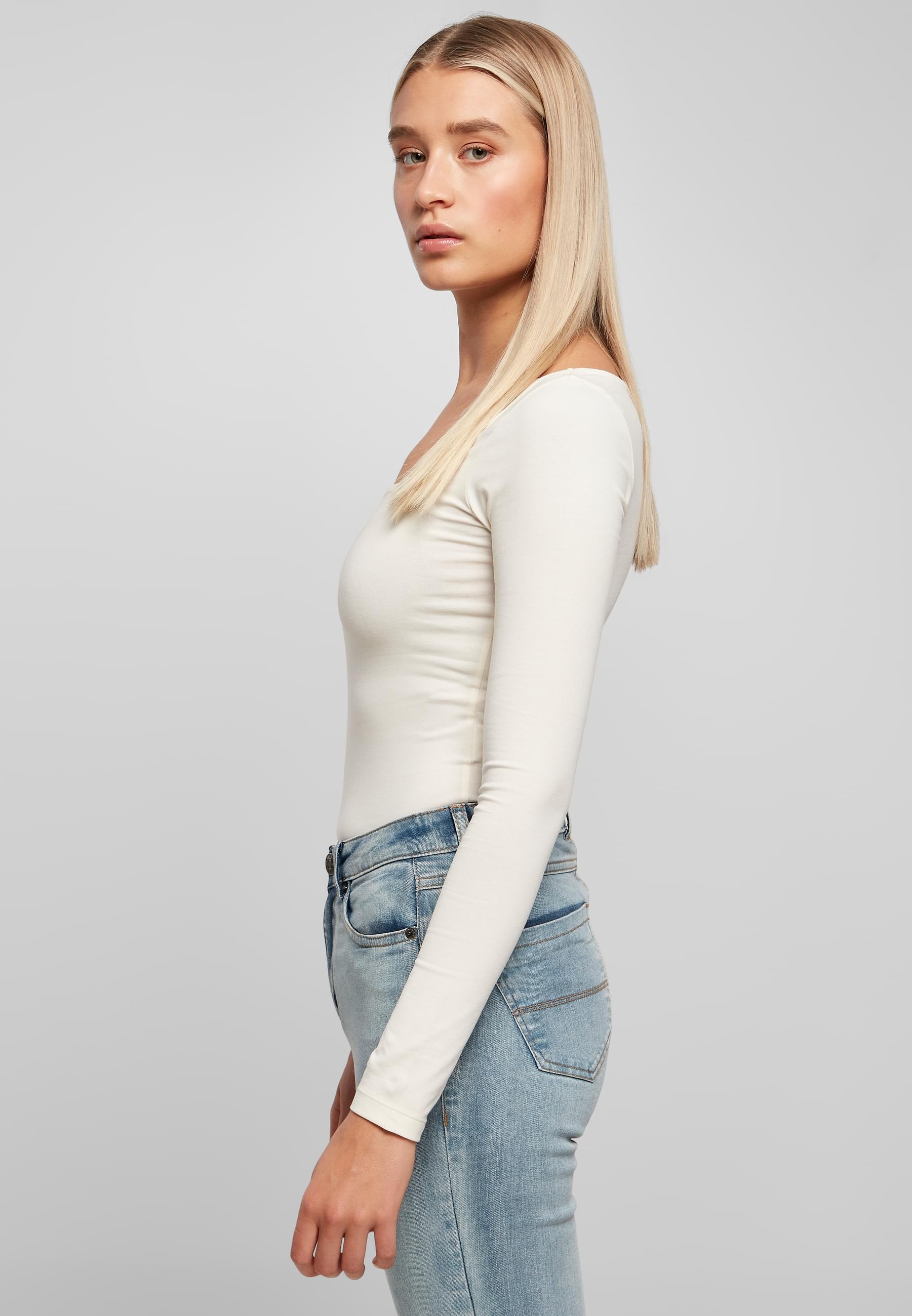 URBAN CLASSICS Langarmshirt »Urban Classics Damen Ladies Organic Longsleeve Body«, (1 tlg.)