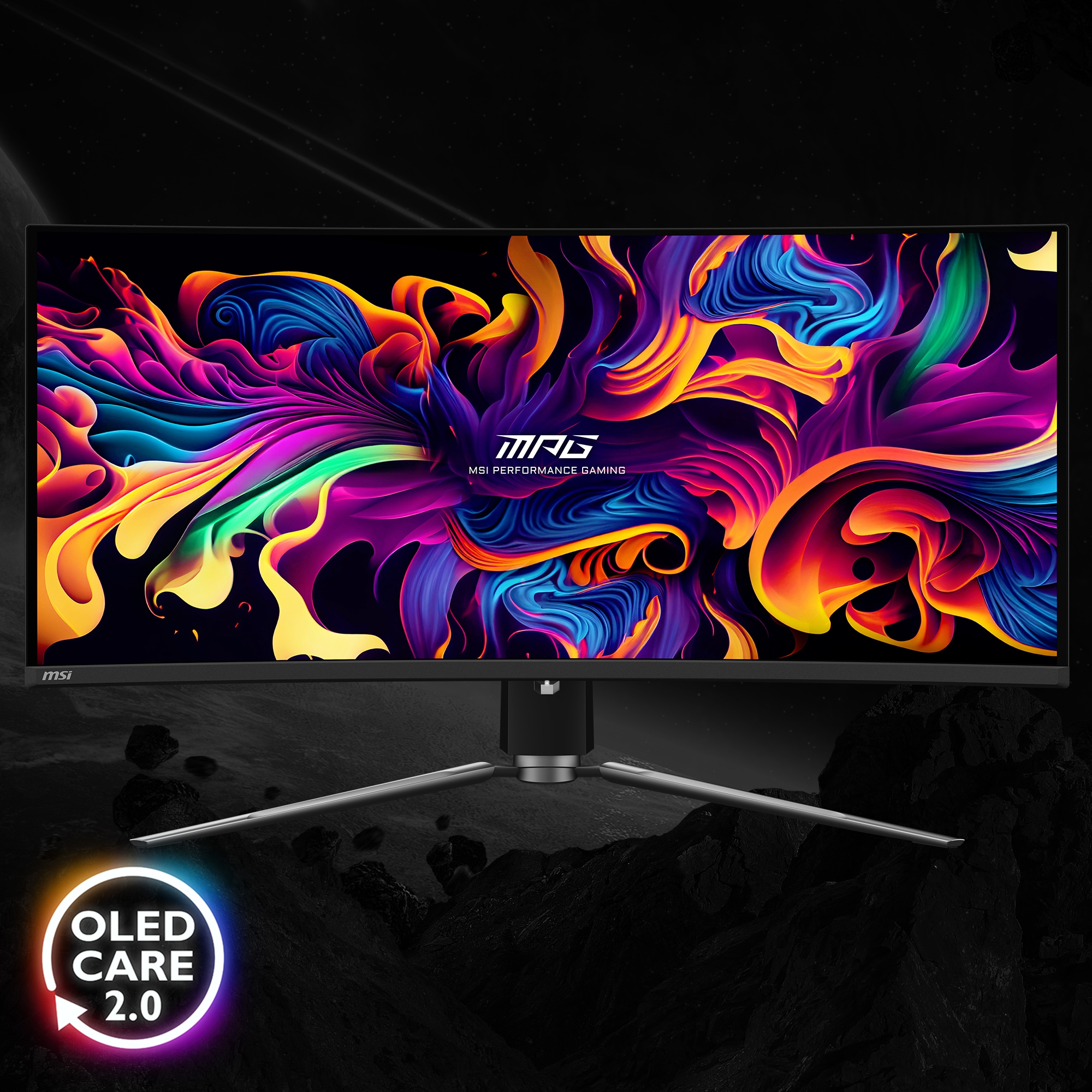 MSI Curved-Gaming-OLED-Monitor »MPG 341CQPX QD-OLED«, 86,8 cm/34 Zoll, 3440 x 1440 px, UWQHD, 0,03 ms Reaktionszeit, 240 Hz, 3 Jahre Herstellergarantie, höhenverstellbar, USB-C