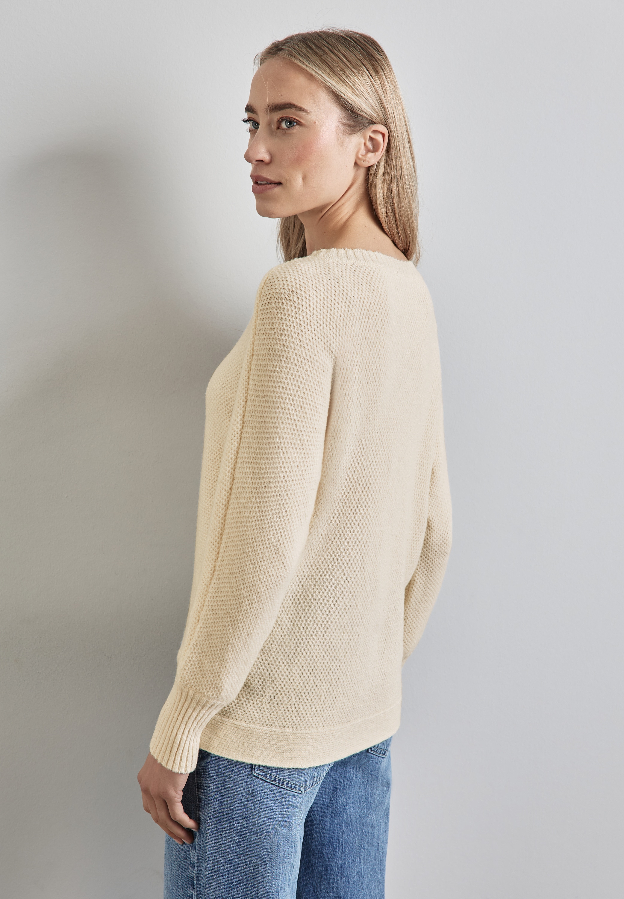 STREET ONE Strickpullover, mit Materialmix