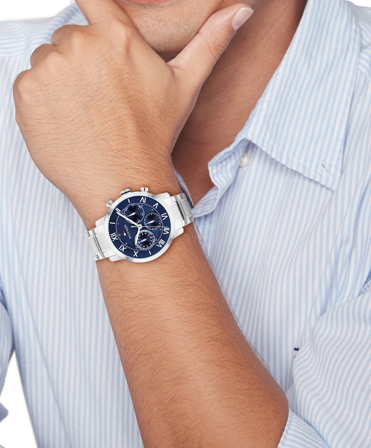 Tommy Hilfiger Multifunktionsuhr »TH-OXFORD« Quarzuhr, Armbanduhr, Herrenuhr, Edelstahlarmband, analog