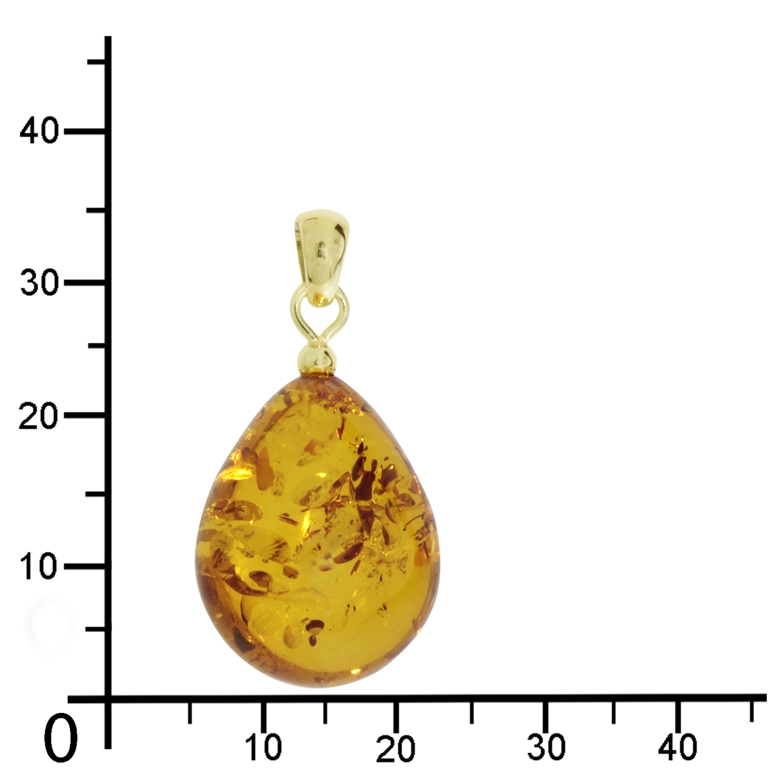 OSTSEE-SCHMUCK Kettenanhänger »Ostsee-Schmuck Anhänger Tropfen ca. 22 mm lang - Gold 333/000«, (1 tlg.)