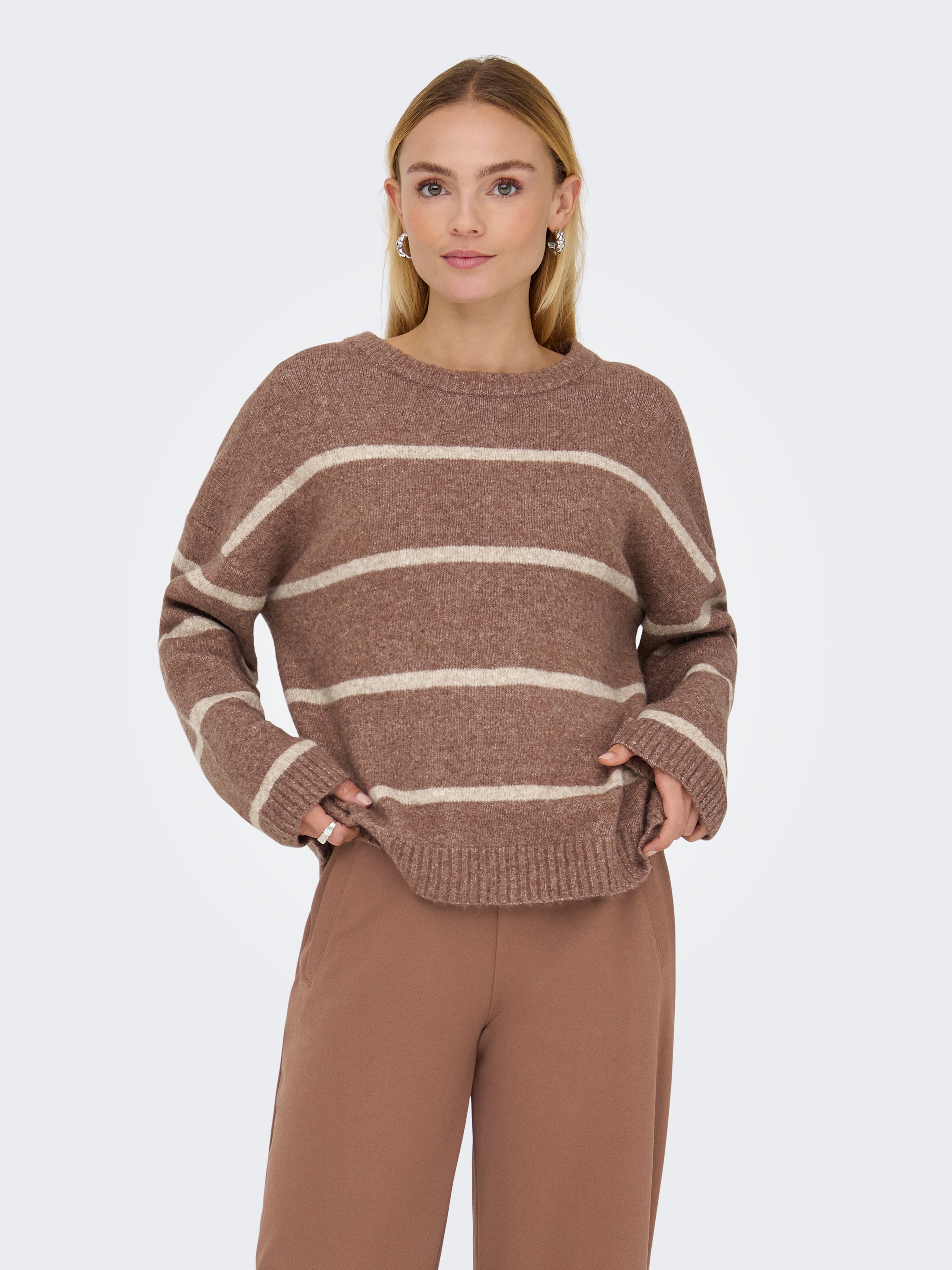 ONLY Strickpullover »ONLOXFORD LIFE LS STRIPE O-NECK KNT«