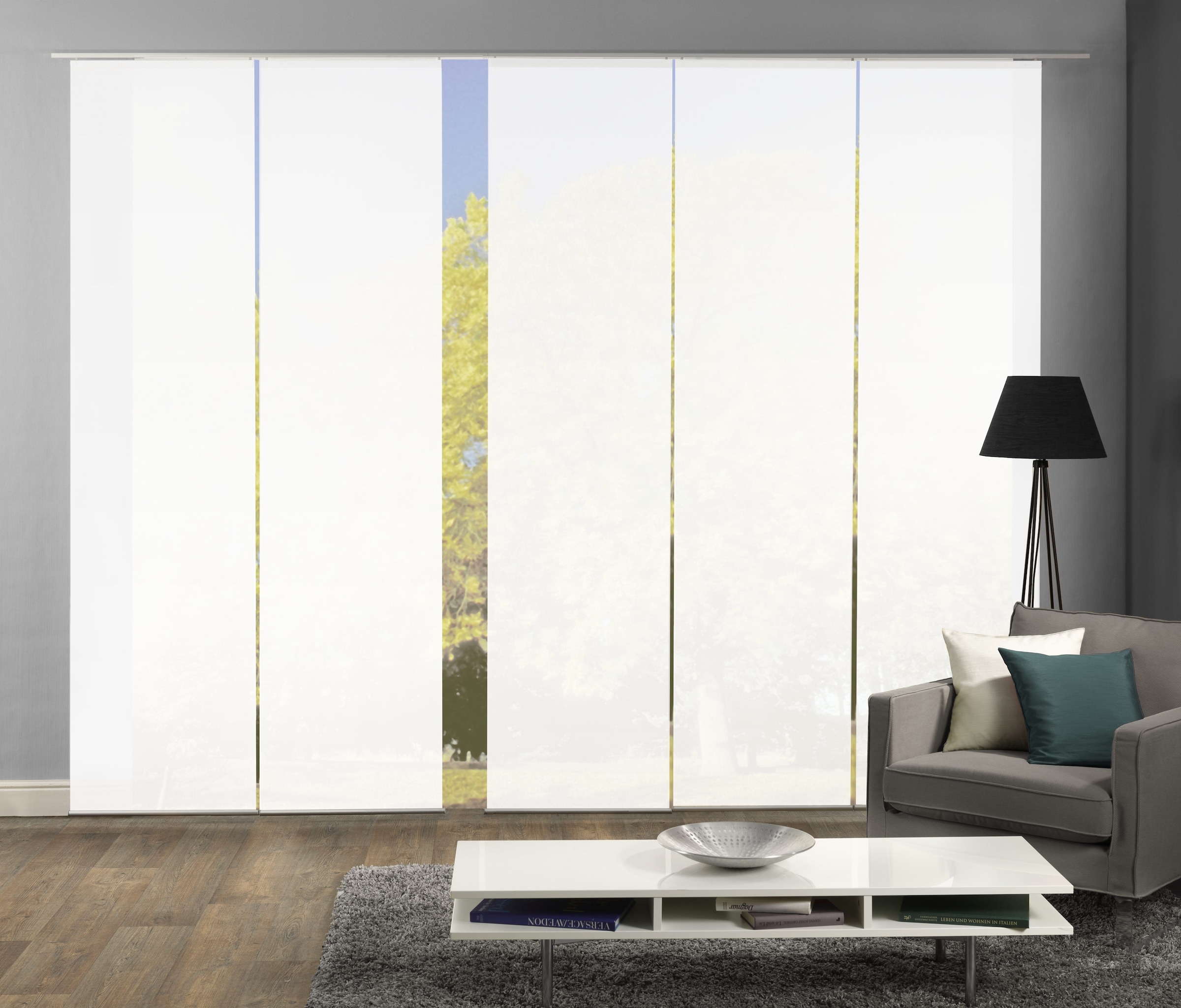 HOME WOHNIDEEN Schiebegardine "ROMA" Klettband 5 Stk. tlg. HxB: 245x60, ink günstig online kaufen