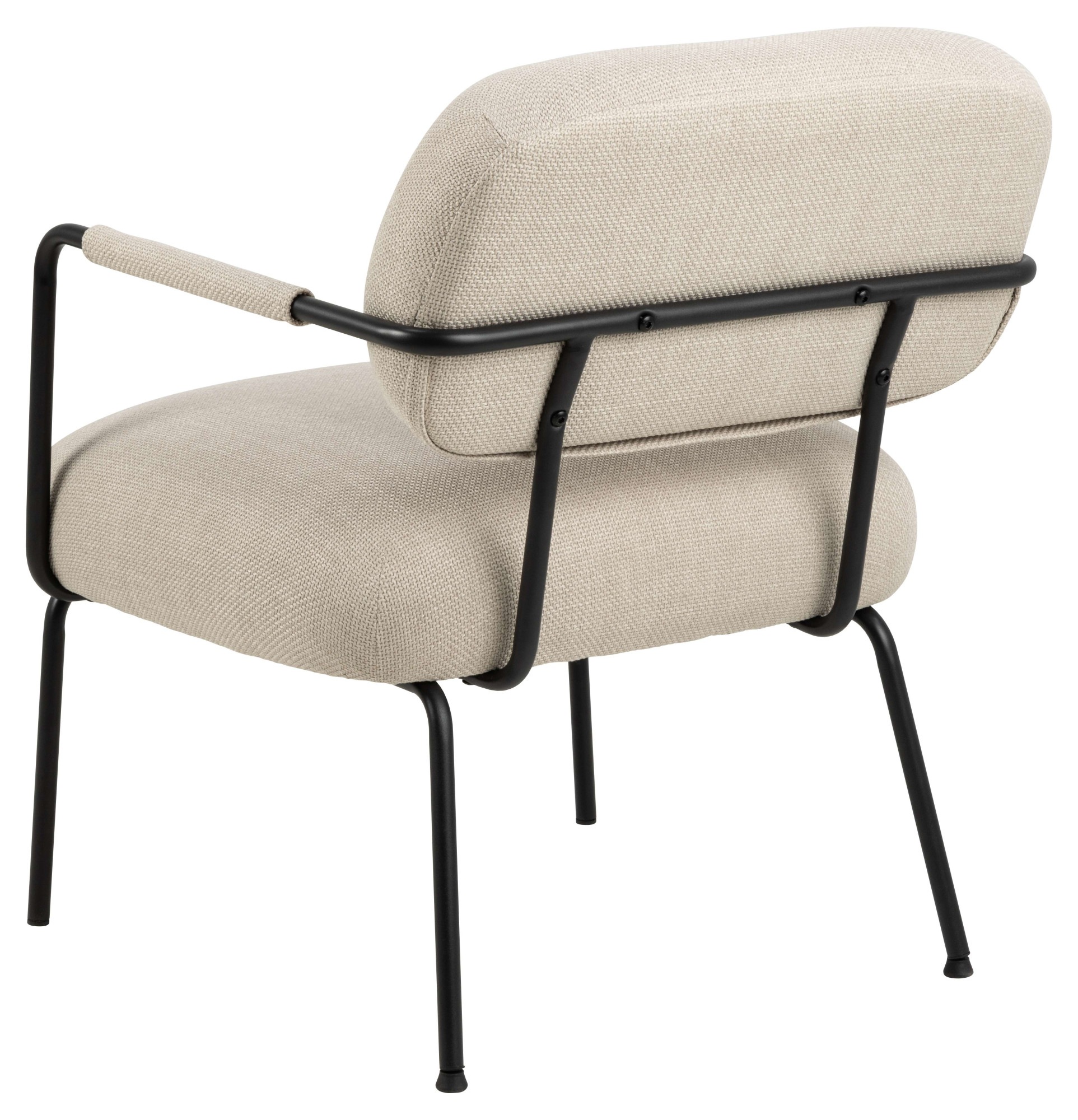 ACTONA GROUP Loungesessel »Dillon Polstersessel, Armlehne,«, Loungestuhl, beiger Stoff, schwarze Stahlbeine, Sitzhöhe: 46,5 cm