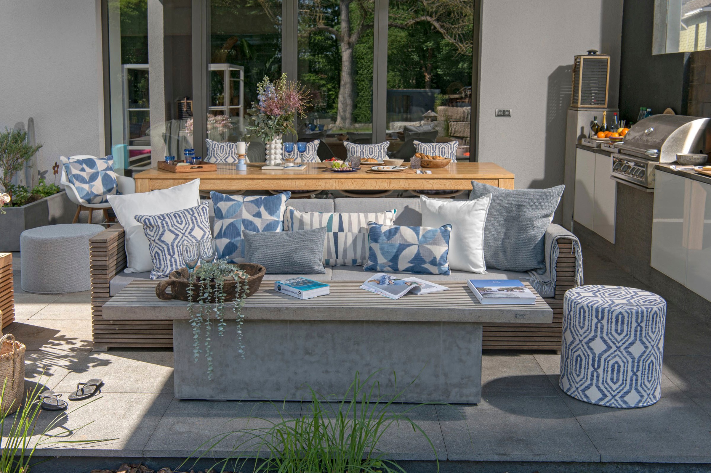 H.O.C.K. Dekokissen »Marbella«, Outdoor, Batik-Look, schmutz-& wasserabweisend, mit Reißverschluss