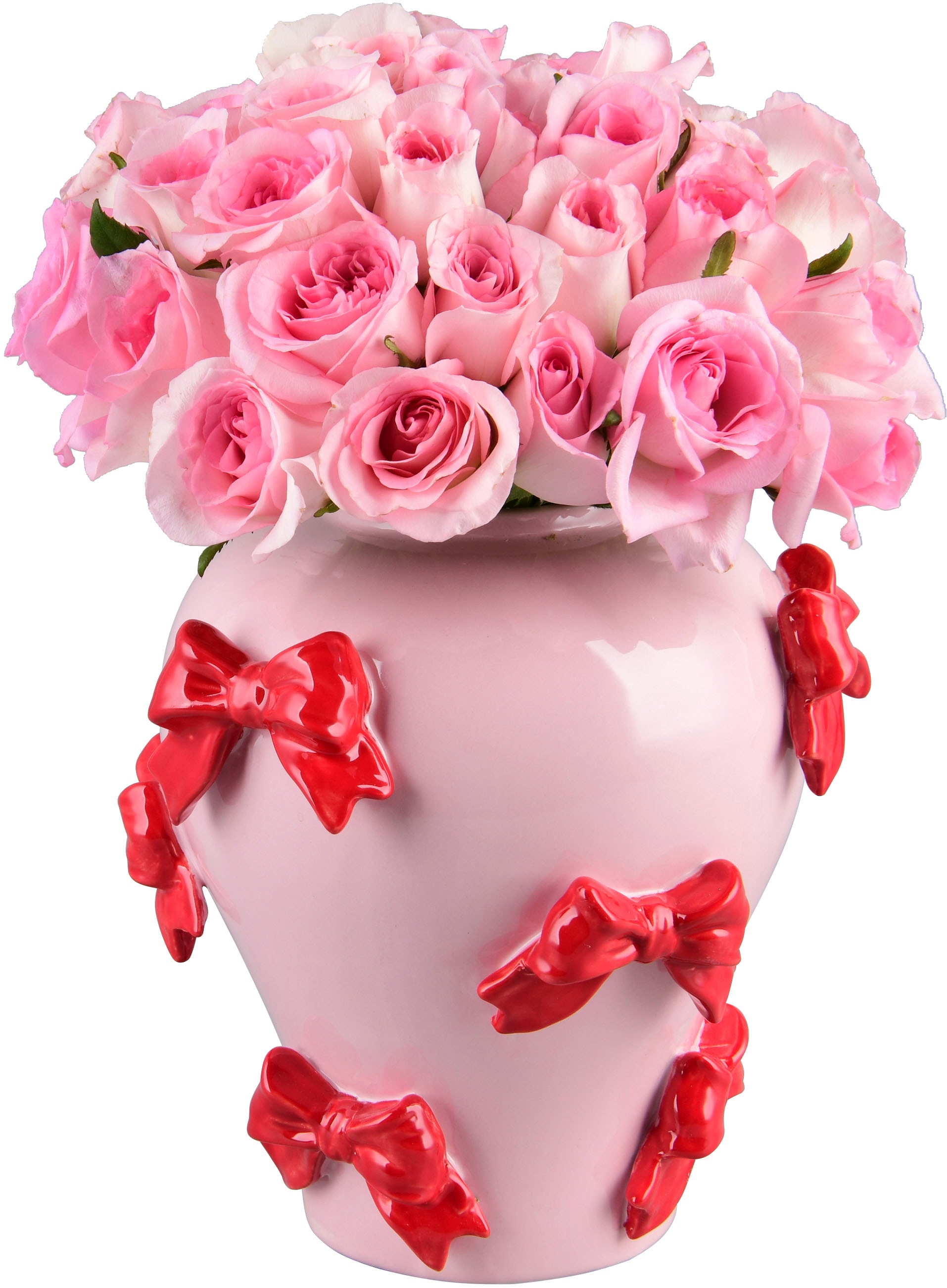 MIRRORS AND MORE Dekovase "BAILY" Bunte Dekovase mit Schleifen günstig online kaufen