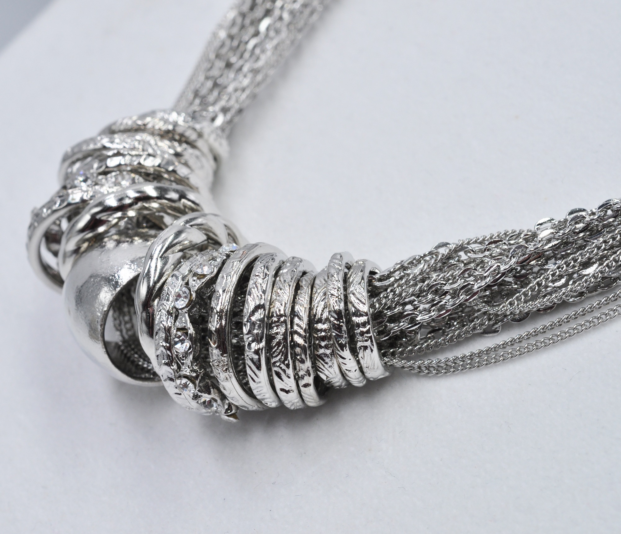 Steuer Collierkettchen »mehrreihig mit Ringen teilweise mit Glassteinen«
