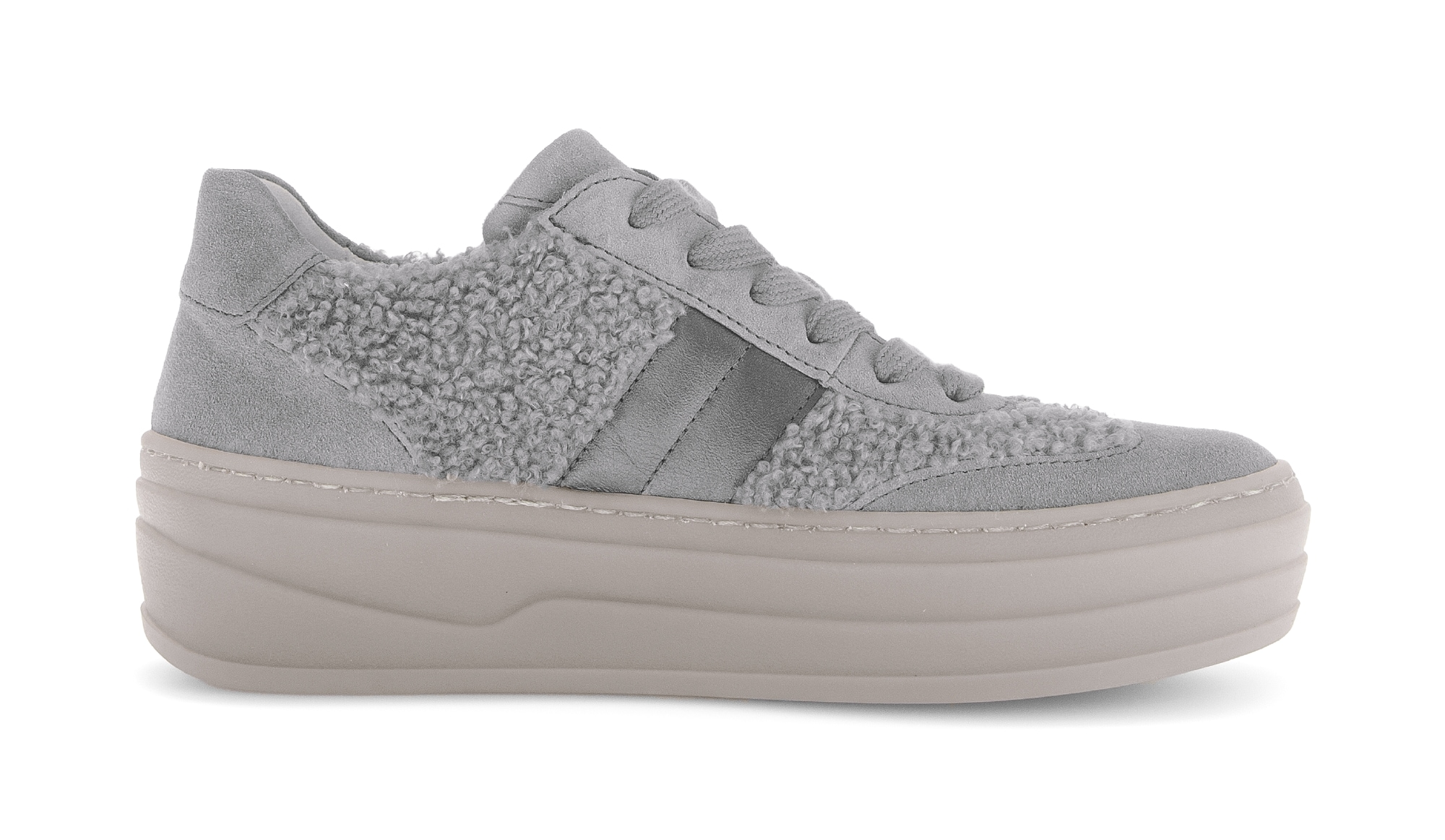 Gabor Plateausneaker, Freizeitschuh, Halbschuh, Schnürschuh in Teddy-Optik