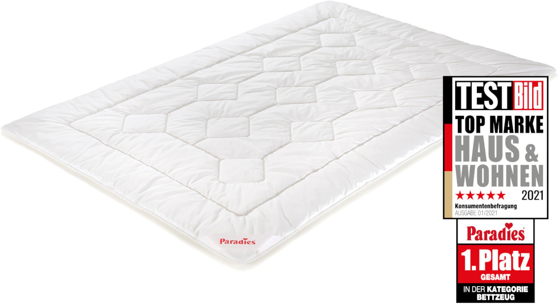 Paradies Kunstfaserbettdecke »Holstein Bio«, leicht, Bezug 100% Baumwolle, (1 St.), optimale Temperatur- und Feuchtigkeitsregulierung