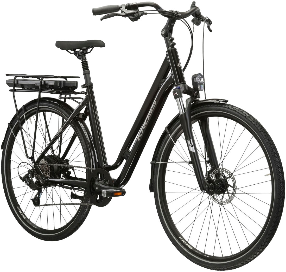Kross E-Bike »E-Citybike Sentio Hybrid 1.0 28 Zoll schwarz«, 8 Gang, microSHIFT, M26S, Heckmotor 250 W