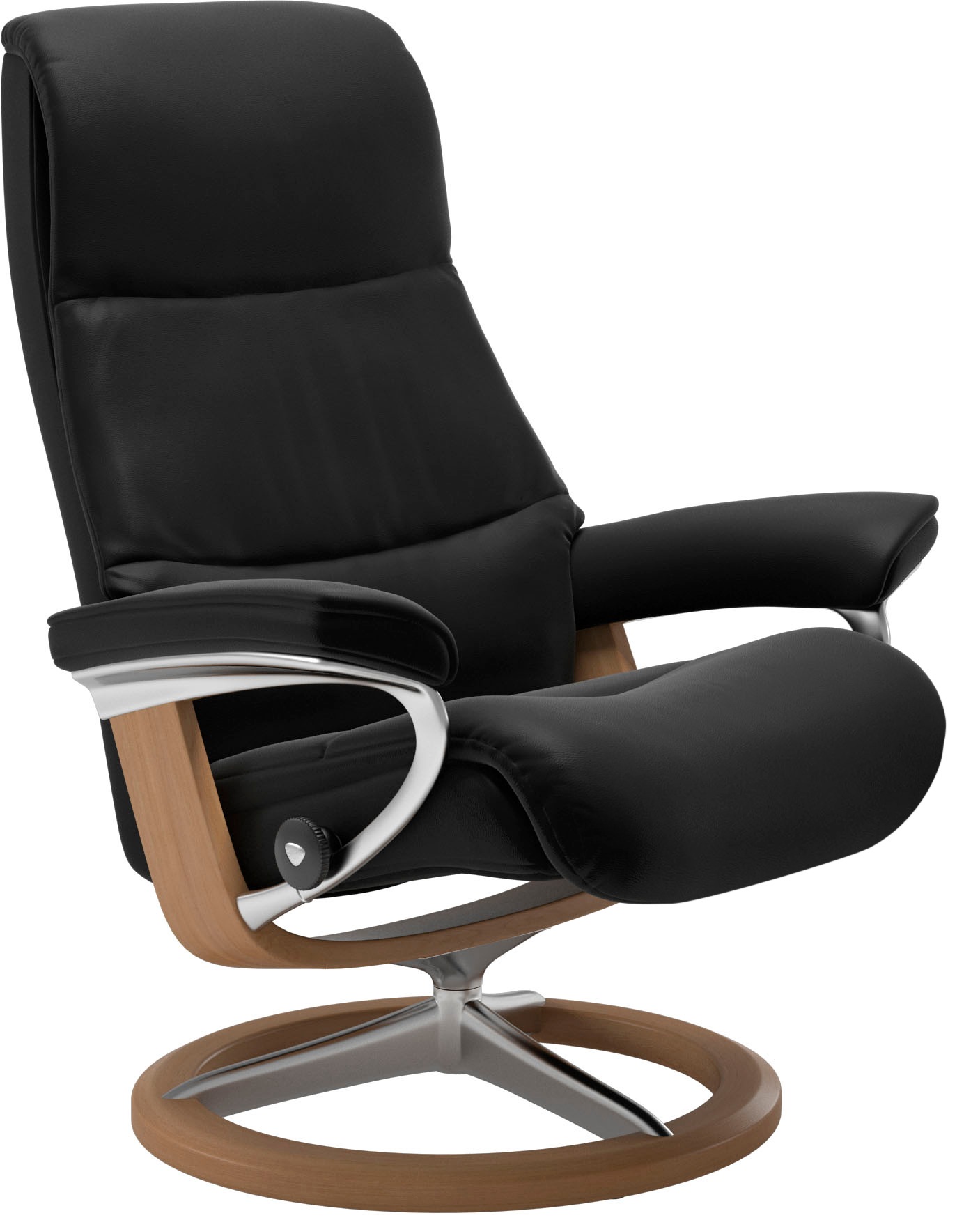 Stressless® Relaxsessel »View«, (Set, Relaxsessel mit Hocker), mit Signature Base, Größe S,Gestell Eiche