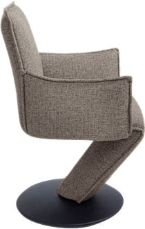 K+W Komfort & Wohnen Esszimmerstuhl "Drive, Drehstuhl" () Sessel mit federnder Sitzschale, Drehteller in Metall schwarz Struktur