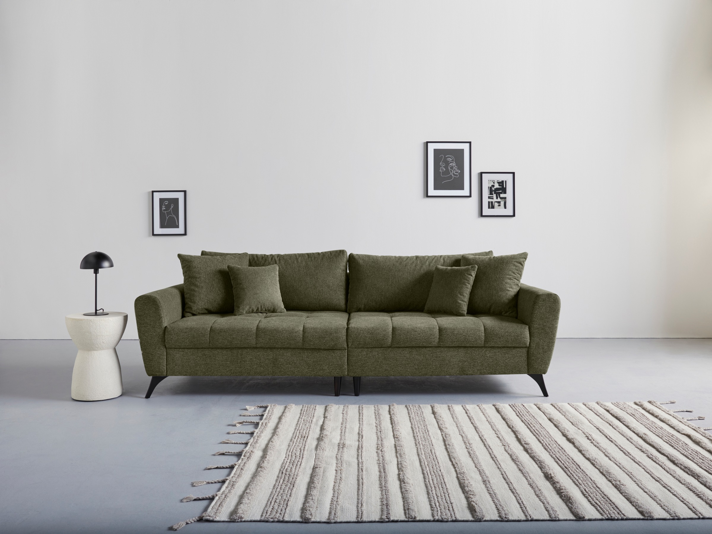 INOSIGN Big-Sofa »Lörby«, auch BAUR clean-Bezug, feine mit Steppung Sitzbereich, im Aqua lose bestellen | Kissen