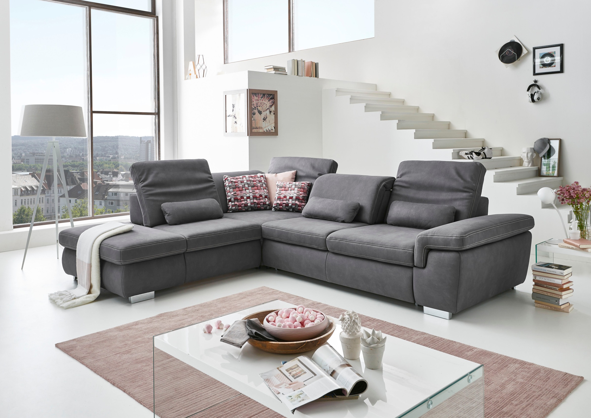 Die PlanBar Ecksofa "MP-IN17041 L-Form" Sitztiefenverstellung, optional mit günstig online kaufen