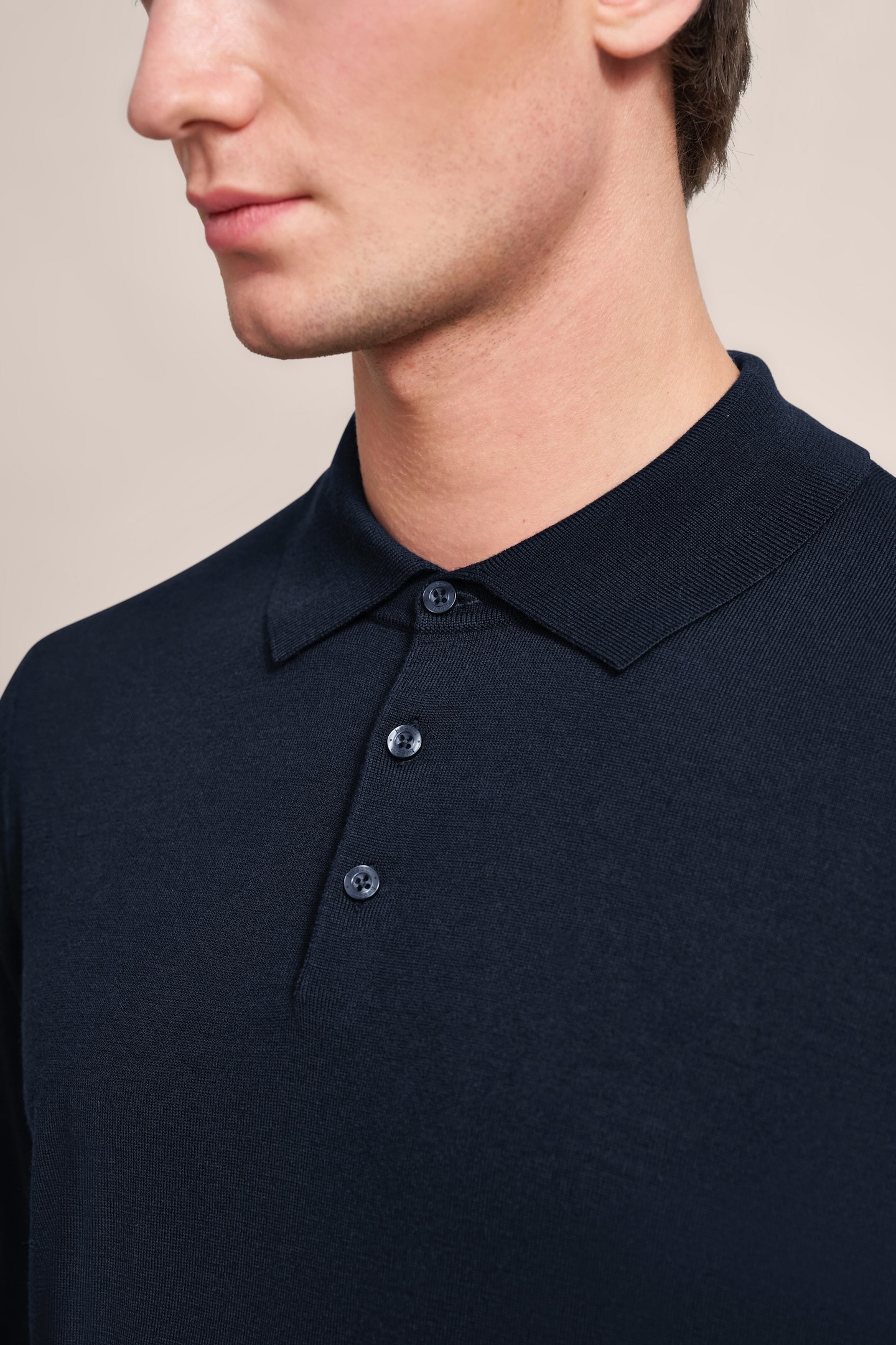 bugatti Langarm-Poloshirt, in moderner Optik