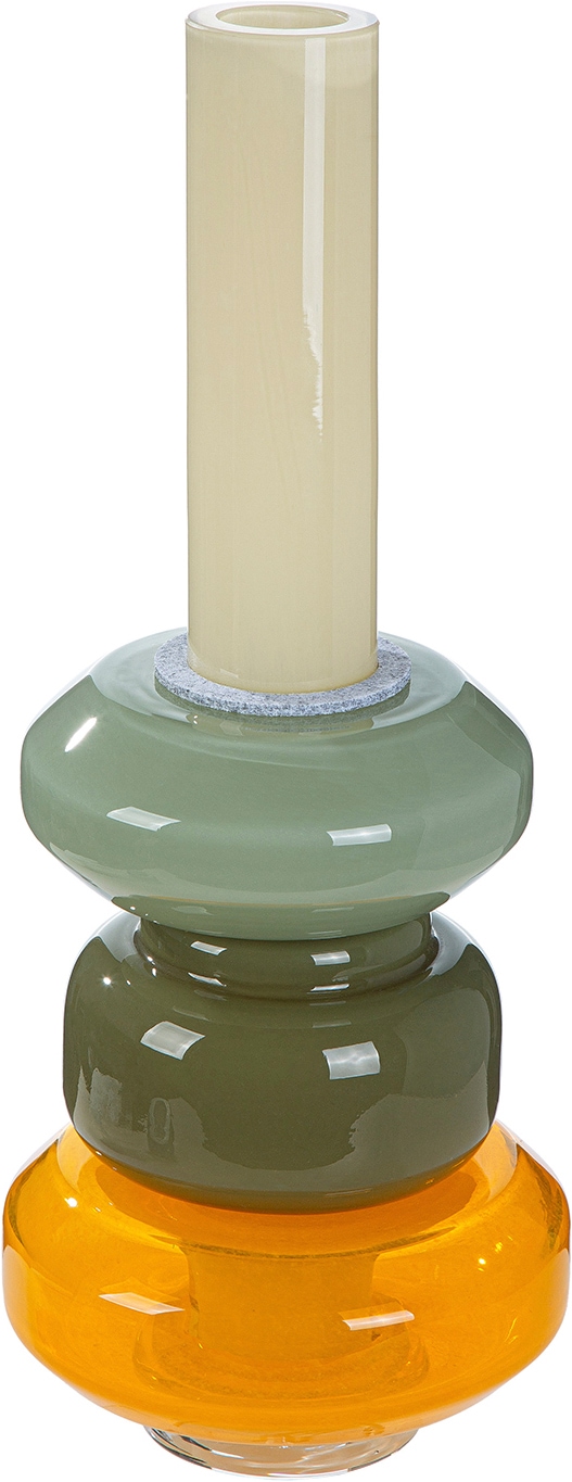 GILDE Tischvase »Vase Stack mehrfarbig H. 40 cm« Dekovase, Glas, stapelbar, Blumenvase, platzsparend, modern
