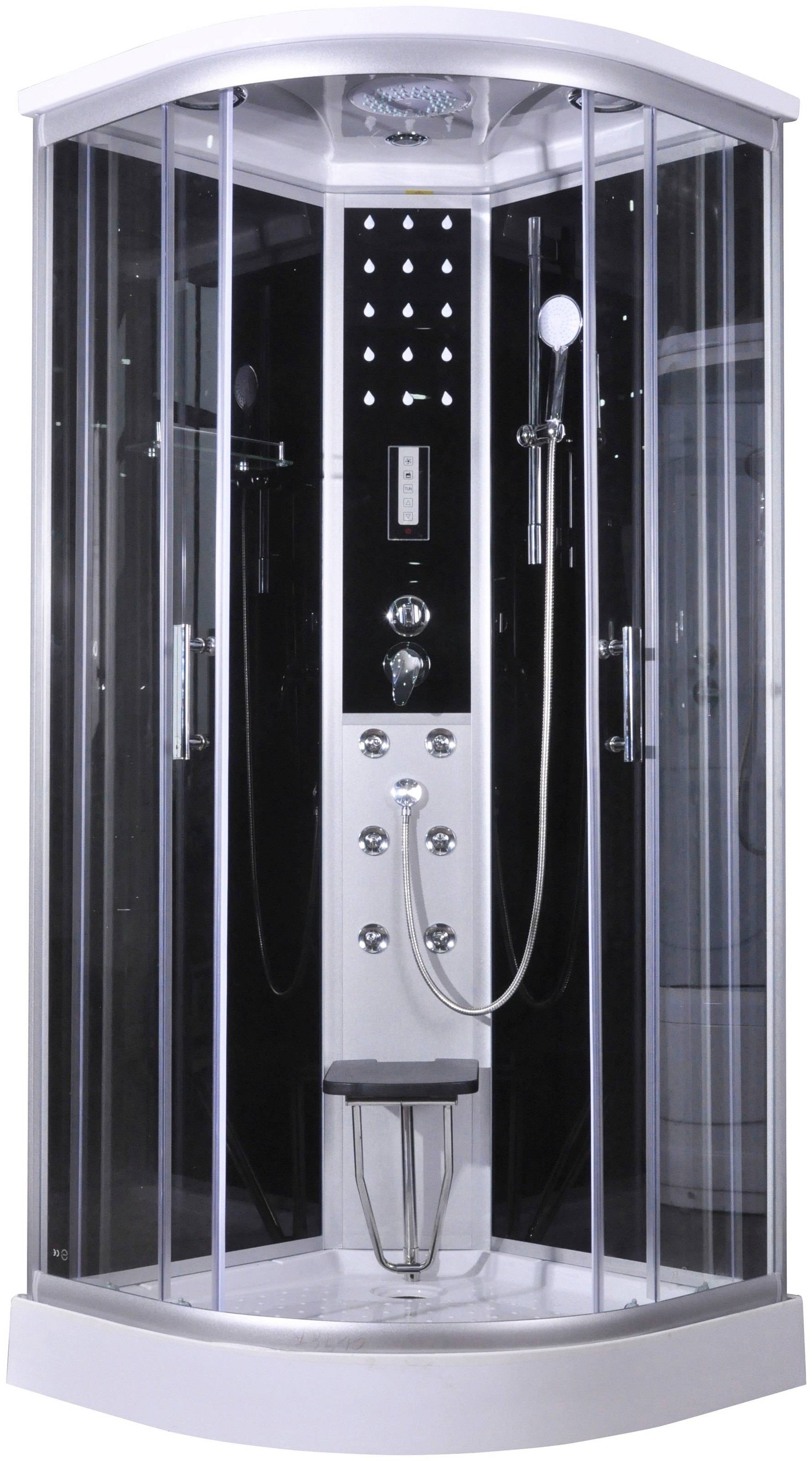 Komplettdusche SANOTECHNIK, B:90cm H:215cm T:90cm, silber, Duschkabinen, "Dream", mit Sitz