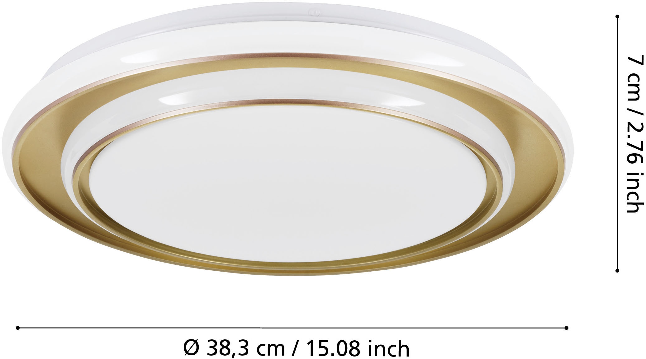 EGLO LED Deckenleuchte »MOSCHETTA Deckenlampe - Stahl - LED - 24W - IP20« LED-Modul 1 Stk. Kaltweiß | Neutralweiß | Warmweiß Wohzimmerlampe, Esszimmerlampe, Flur, Schlafzimmer, H7 x Ø40 cm