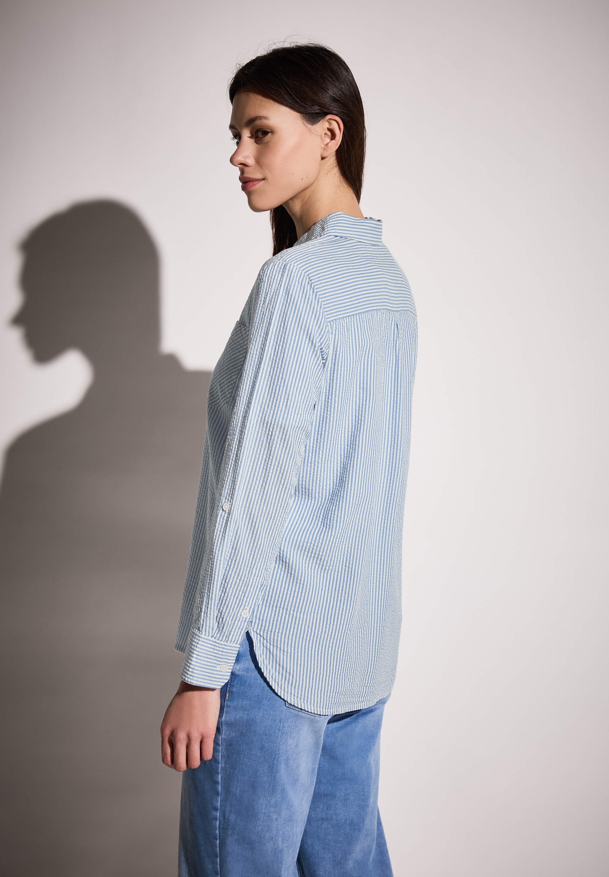 Cecil Hemdbluse, gestreift, im Seersucker-Look