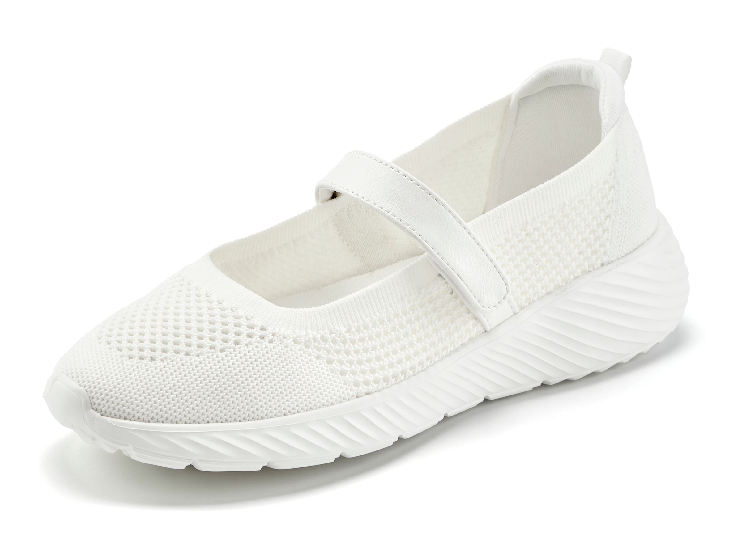 Vivance Sneaker Ballerinas »Sneaker-Ballerina, Slipper, Mary-Jane-Sneaker«  Mesh-Optik mit Klettriemen und Fersenpolsterung VEGAN