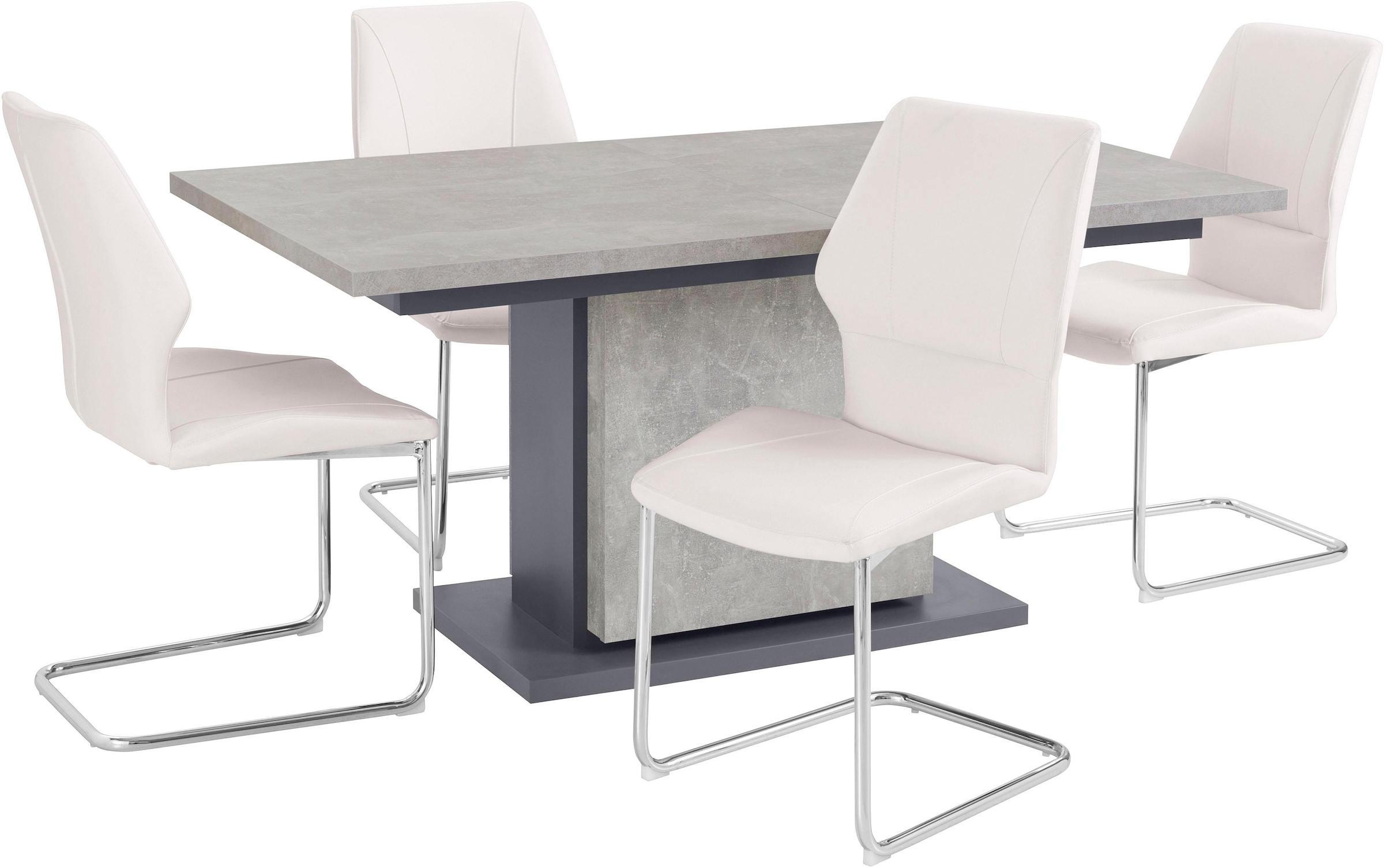 Homexperts Essgruppe »Bärbel/Amelie«, Breite 160 cm mit Auszug und 4 Stühle