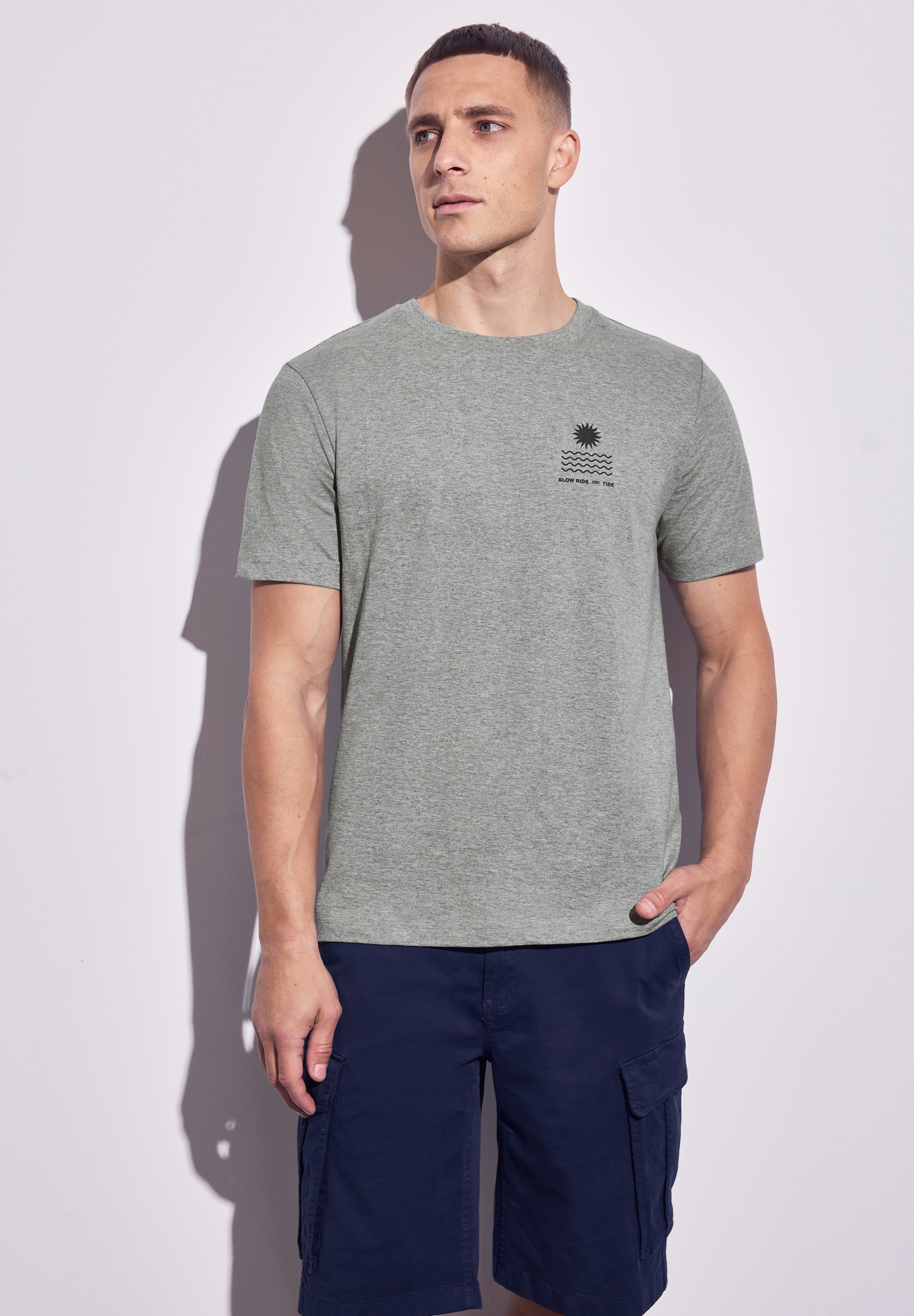 STREET ONE MEN T-Shirt, mit Rundhalsausschnitt günstig online kaufen