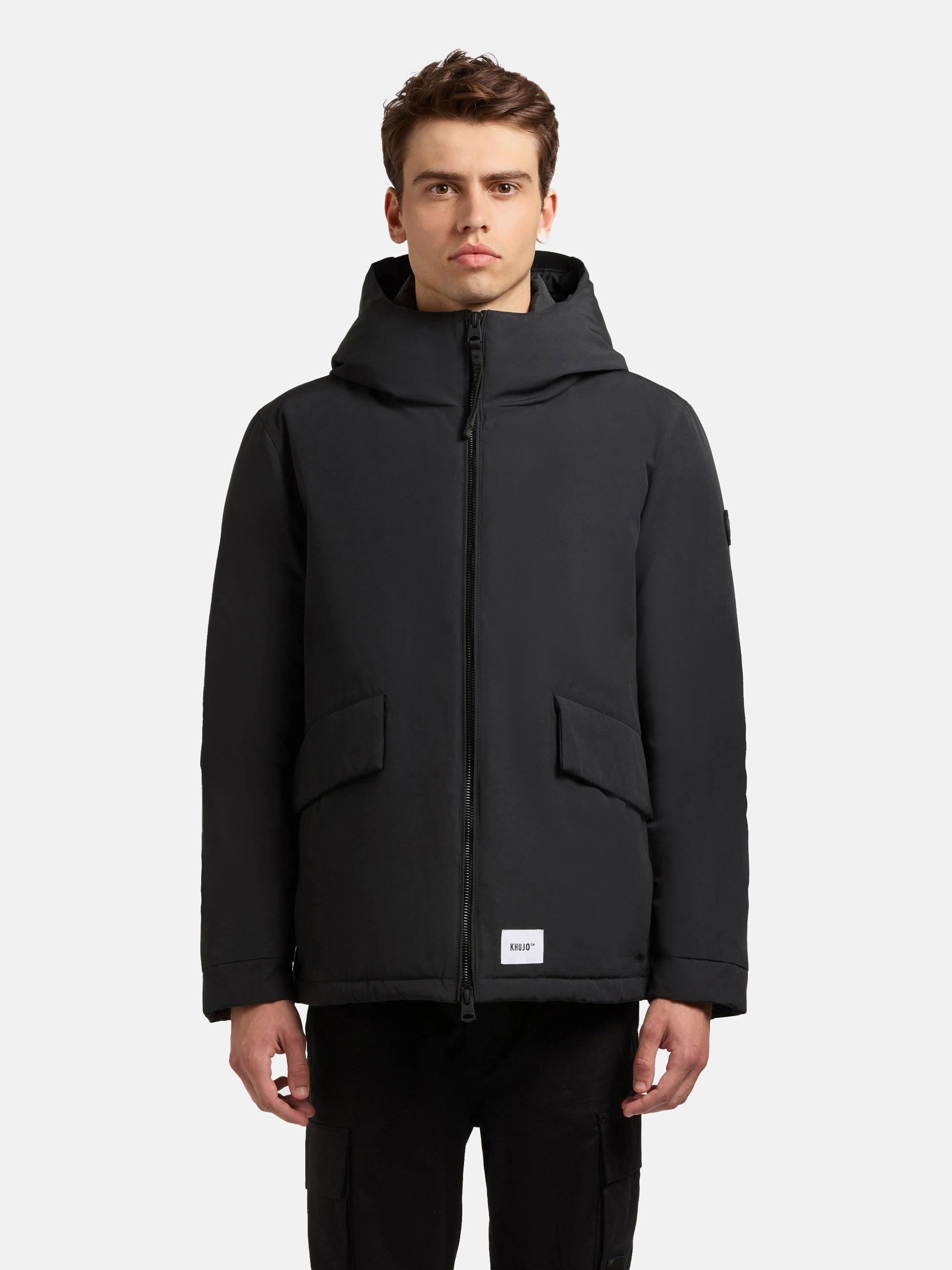 khujo Outdoorjacke "Oreg" mit Kapuze Modische Herren Winterjacke mit großen Pattentaschen