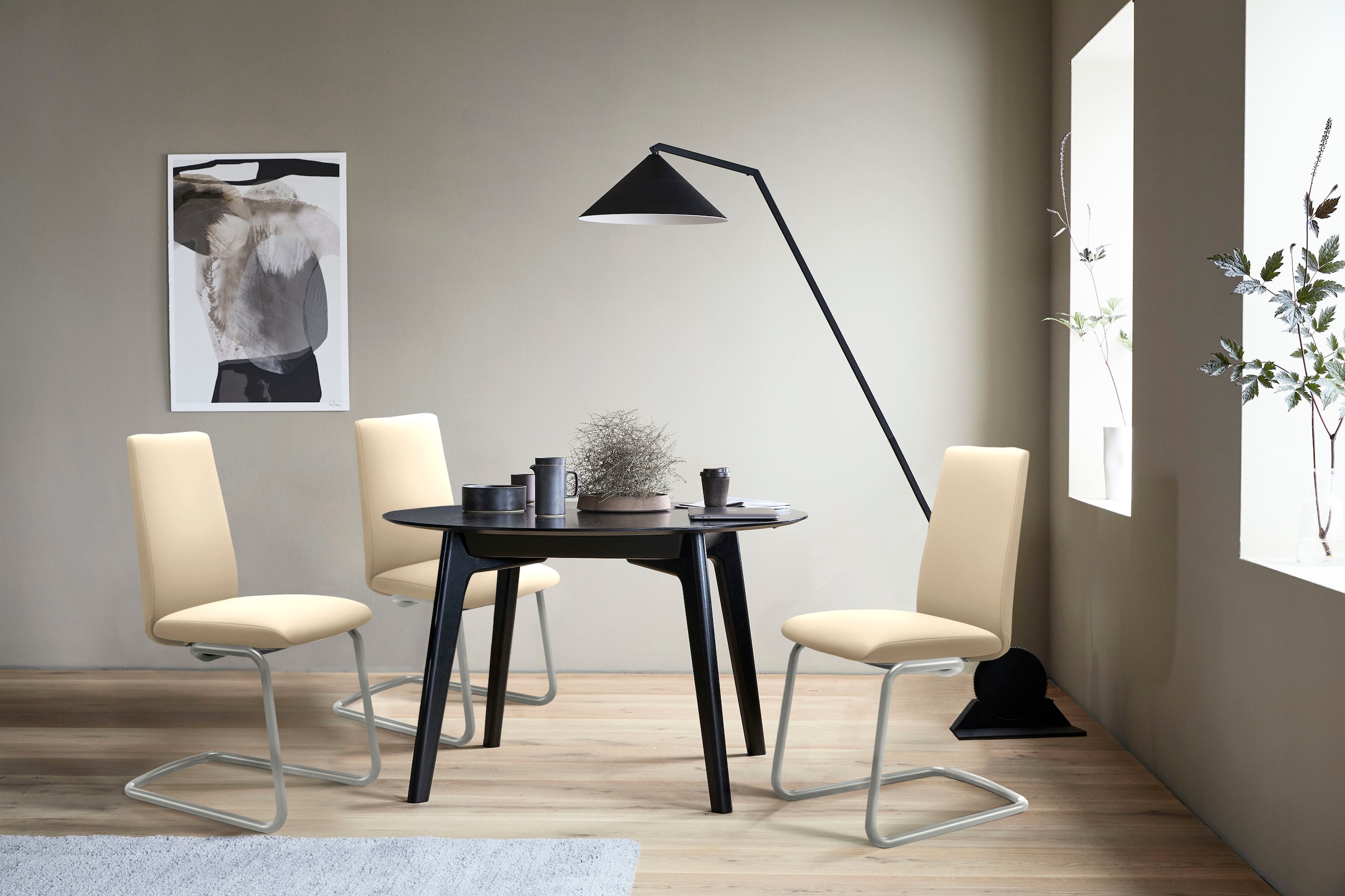 Stressless® Polsterstuhl »Laurel«, Leder PALOMA, Low Back, Größe L, mit Beinen aus Stahl in Schwarz matt