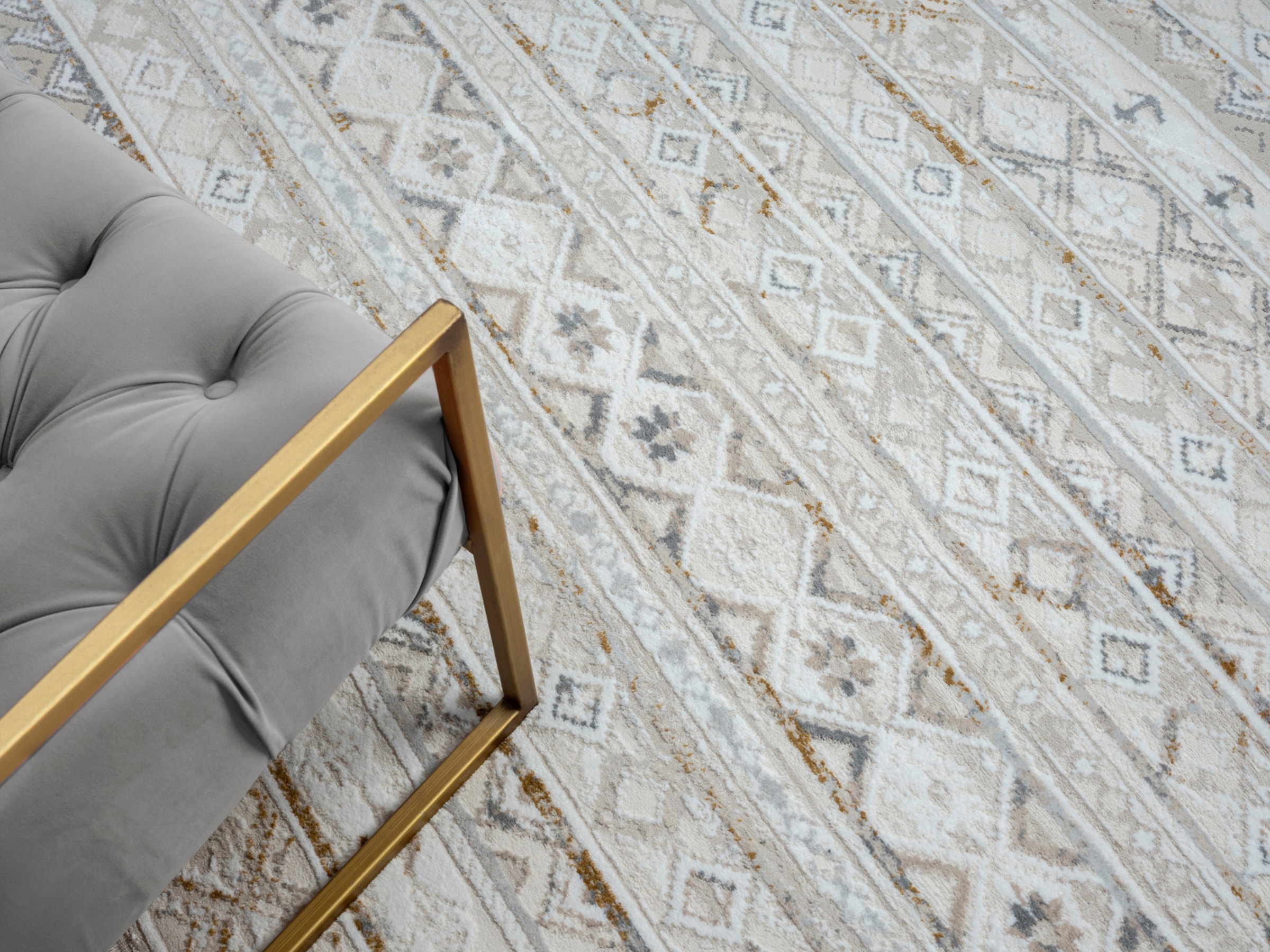 Myflair Möbel & Accessoires Teppich »My Nomady Lagerräumung«, rechteckig, 10 mm Höhe, Kurzflor, Scandi-Design, besonders weich durch Microfaser, mit Fransen