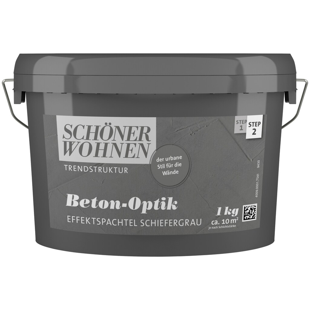 SCHÖNER WOHNEN-Kollektion Spachtelmasse »Betonoptik Effektspachtel«, 1 kg, grau, Effektspachtel für die Beton-Optik