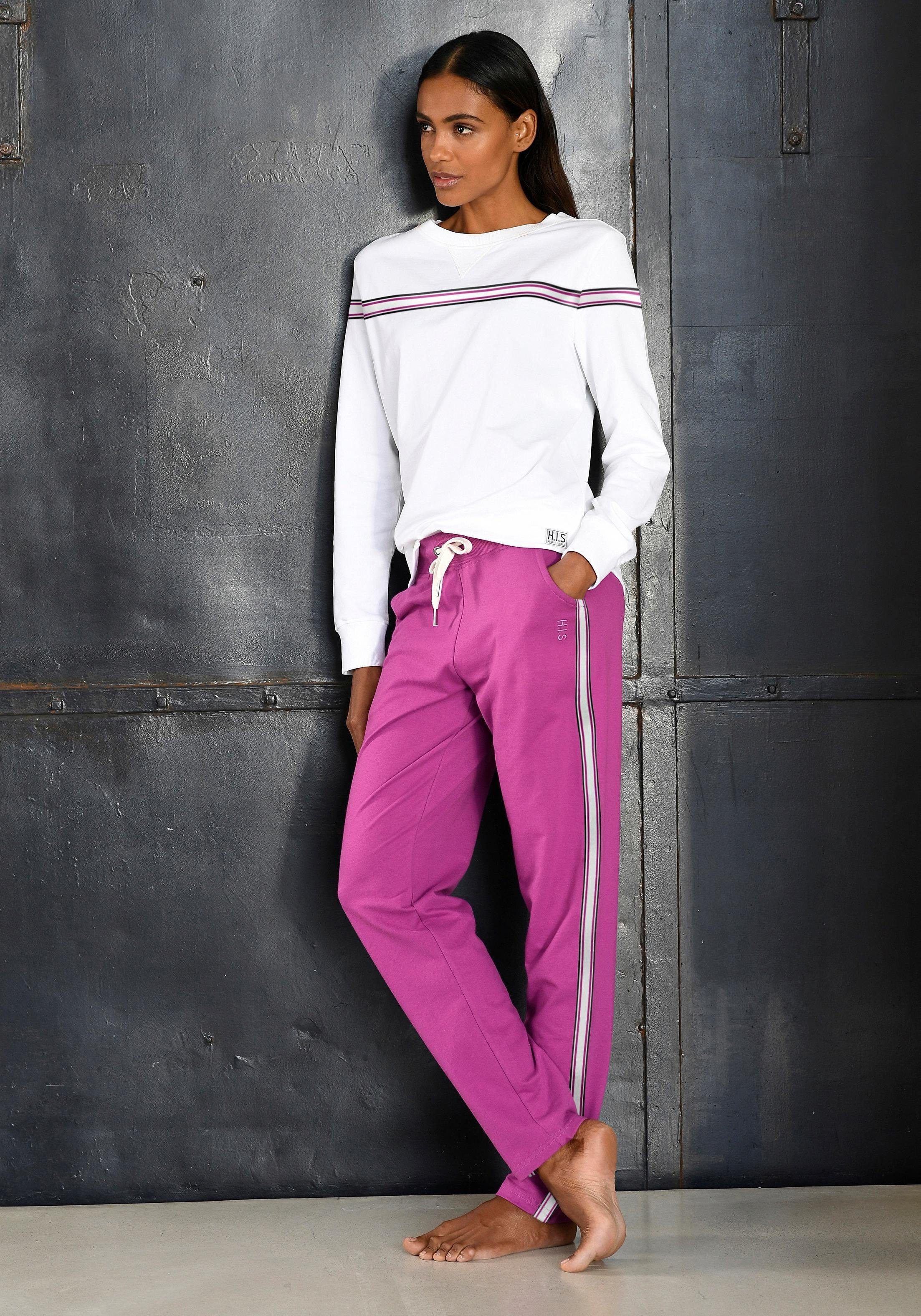 H.I.S Homewearhose  -Loungehose mit seitlichen Streifen und Eingrifftaschen, Loungewear