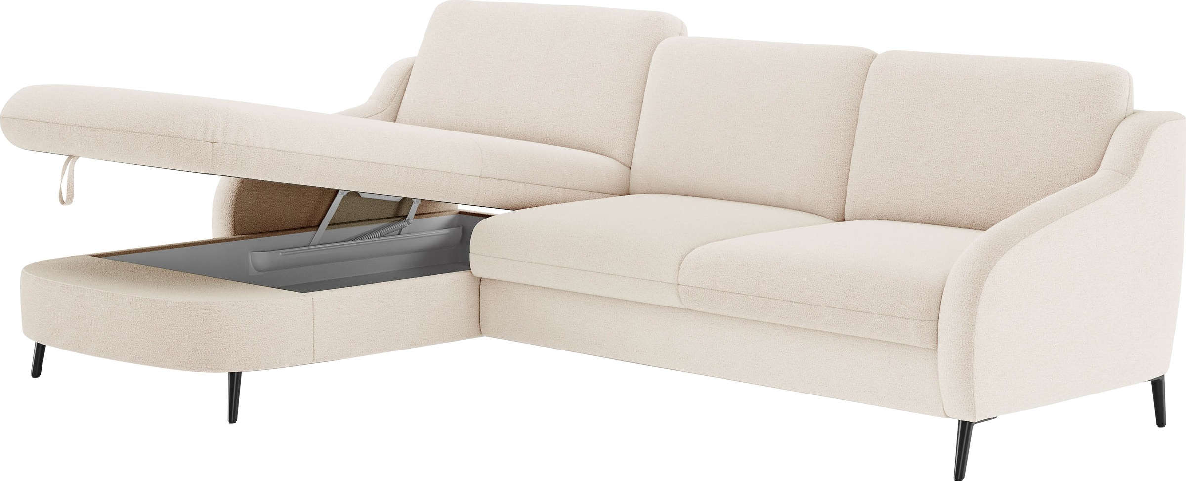 sit&more Ecksofa »Soul L-Form«, wahlweise mit Bettfunktion und Bettkasten oder Schubkasten