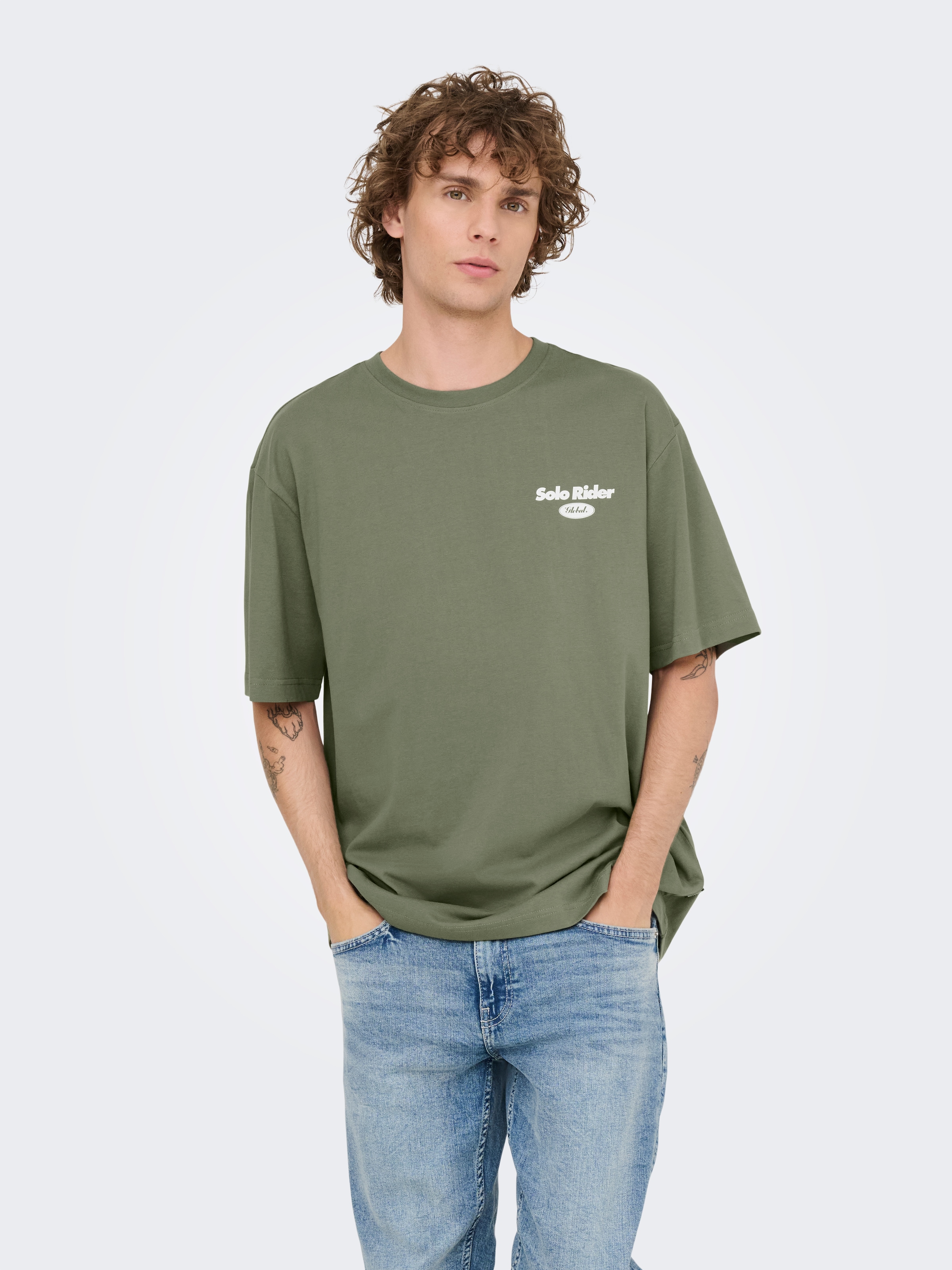 ONLY & SONS T-Shirt "ONSNATHAN RLX SS TEE NOOS" Baumwolle, relaxed fit günstig online kaufen