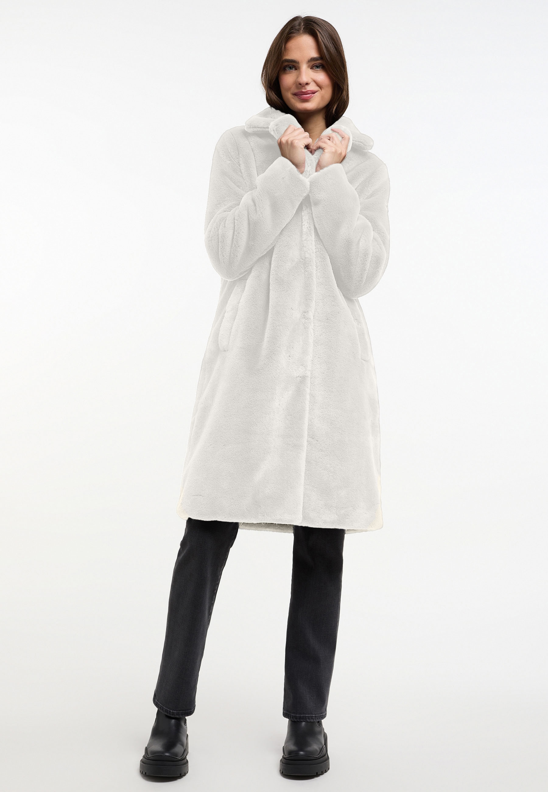 Frieda & Freddies Fellimitatmantel "Fake Fur Coat / Moon-river2" günstig online kaufen