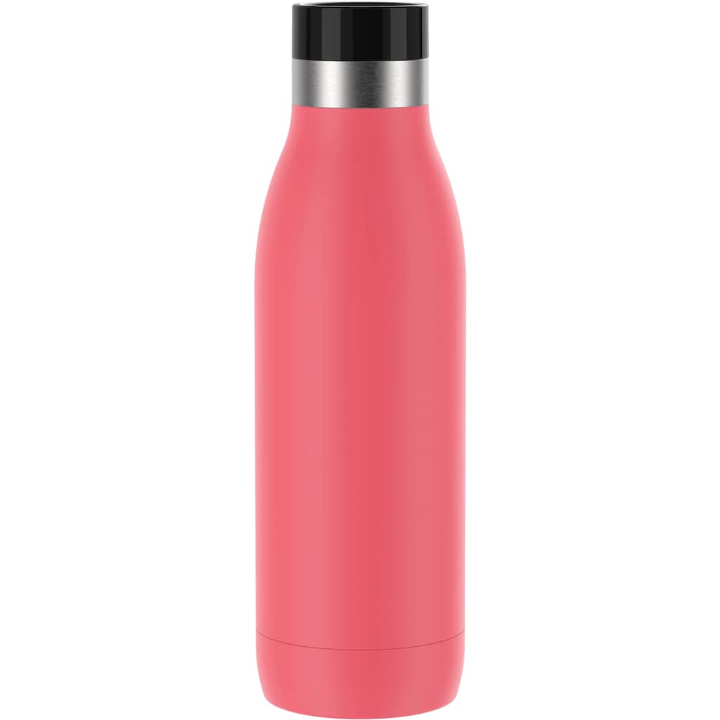 Emsa Trinkflasche »Bludrop Color«, (1 tlg.), nachhaltig, wiederverwendbar, Flasche aus Edelstahl, Pulverbeschichtung, Quick-Press Verschluss, ergonomischer 360° Trinkgenuss, 12h warm 24h kühl, spülmaschinenfest, auslaufsicher