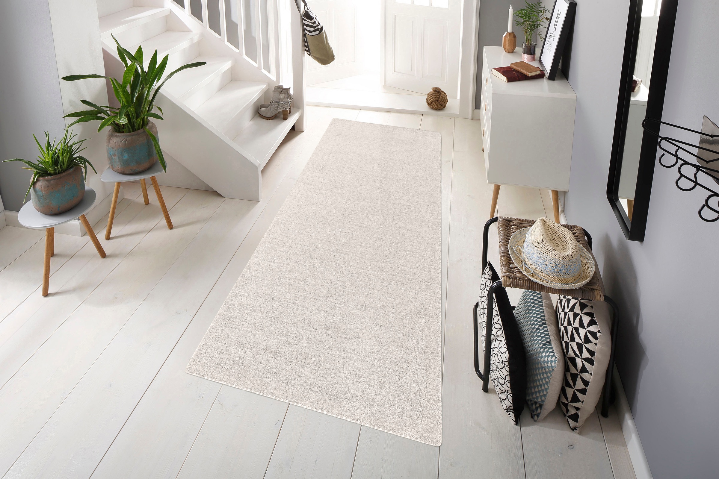 THEKO Wollteppich "Gabbeh Uni, Handgefertigt, meliert, auch als Läufer erhä günstig online kaufen