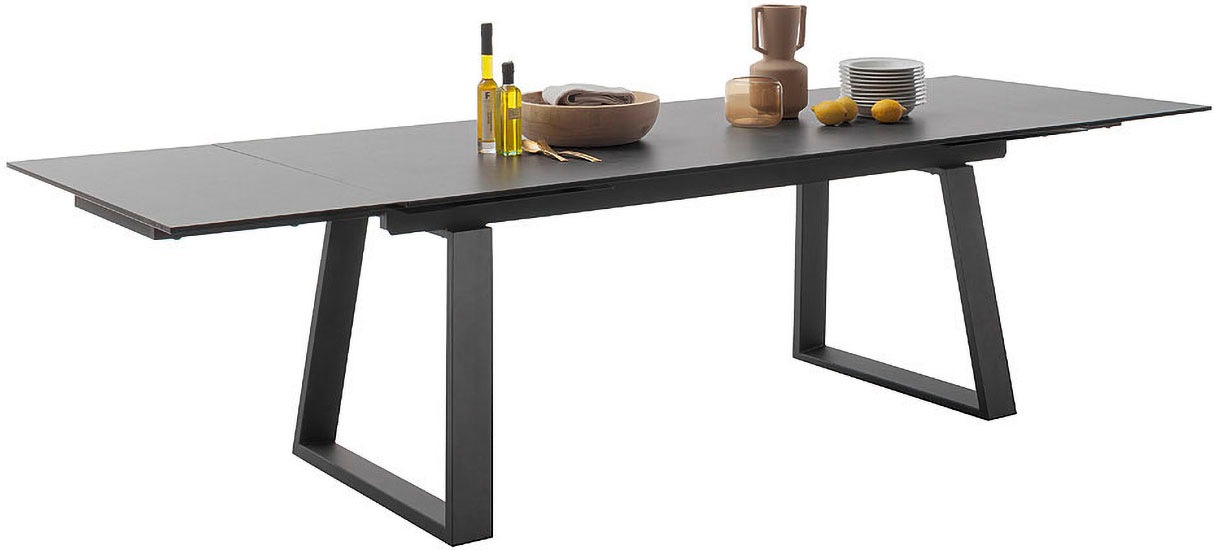 MCA furniture Esstisch »NARBONNE Kufentisch 200-300 cm«, (Einzelstück), Keramik,Metall,Stirnauszug,ausziehbar,Tischplatte 13 mm,10-12 Personen