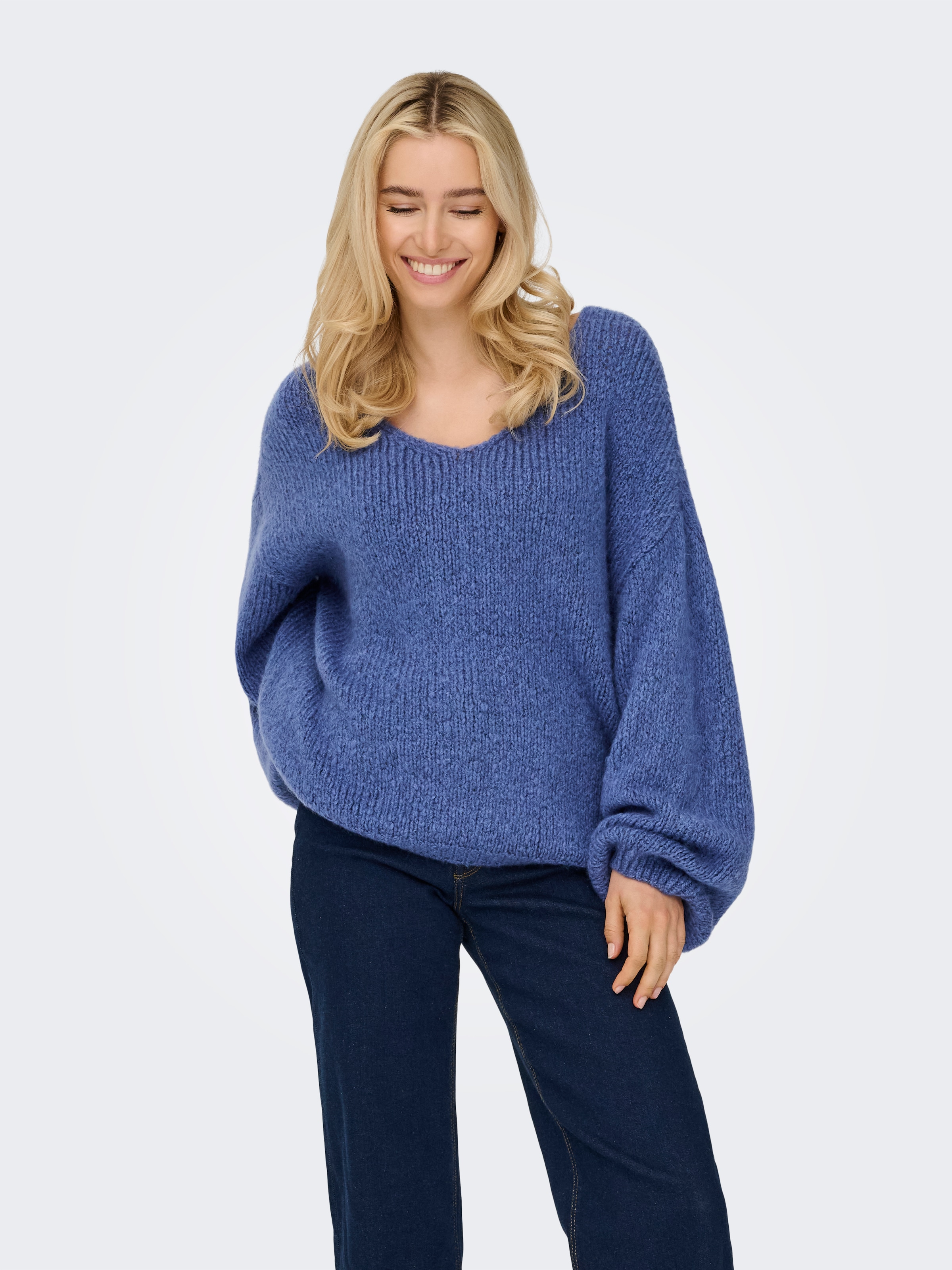 JDY V-Ausschnitt-Pullover "JDYDINEA L/S REVERSIBLE PULLOV. KNT NOOS", der V günstig online kaufen