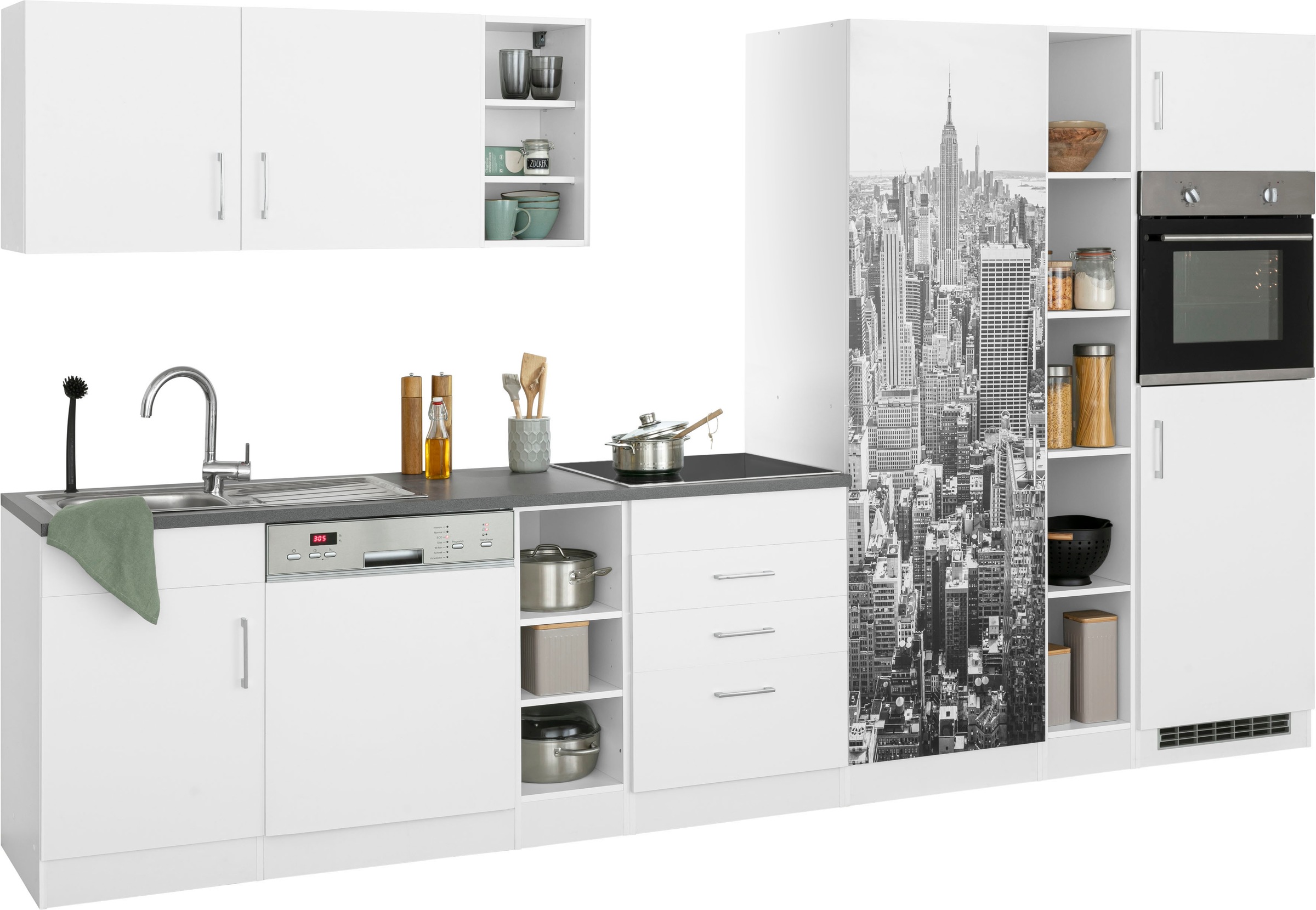 HELD MÖBEL Küchenzeile "Paris", ohne E-Geräte, Breite 350 cm günstig online kaufen
