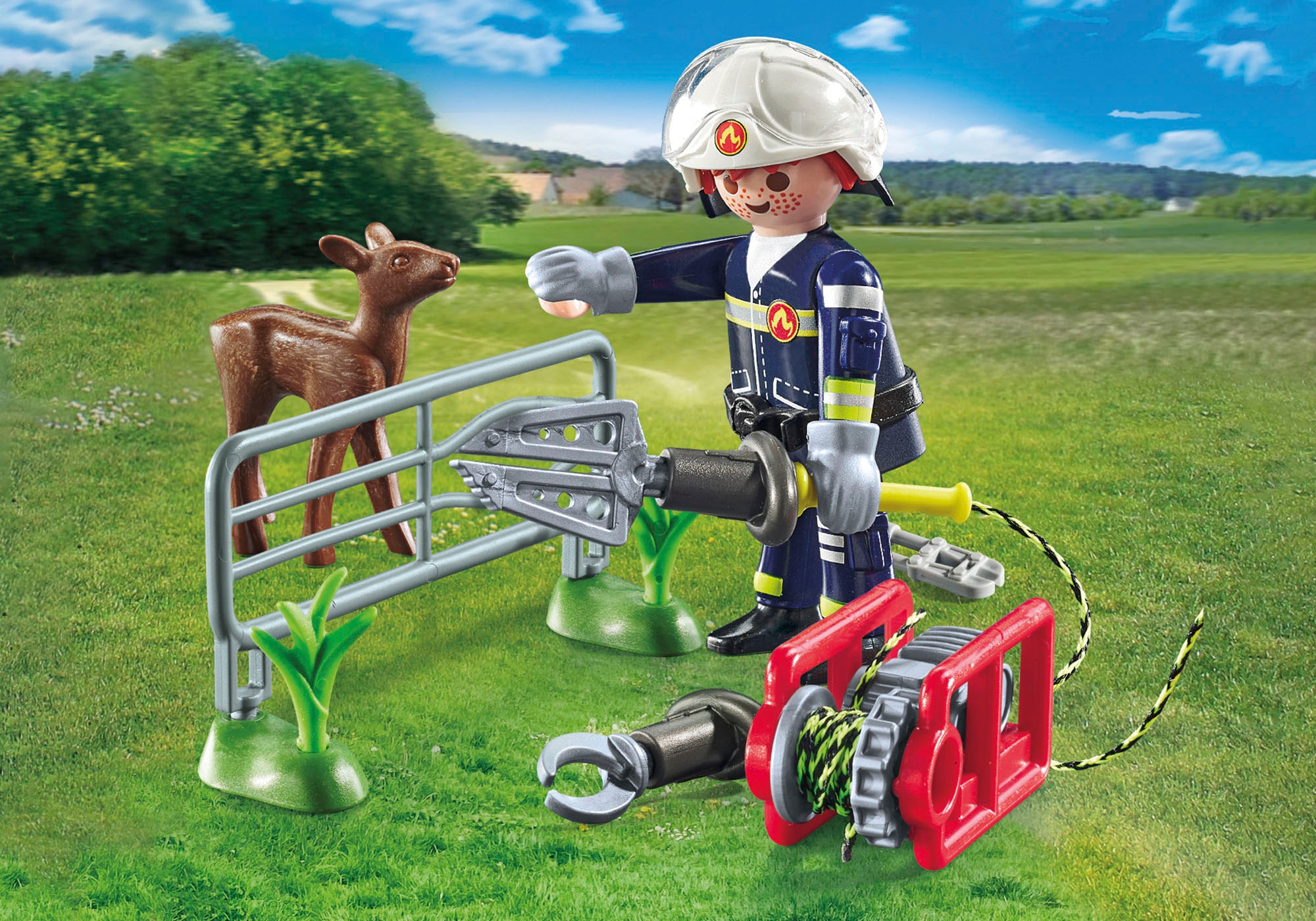 Playmobil® Konstruktions-Spielset »Feuerwehr-Tierrettung (71467), Action Heroes«, (22 St.), Made in Europe