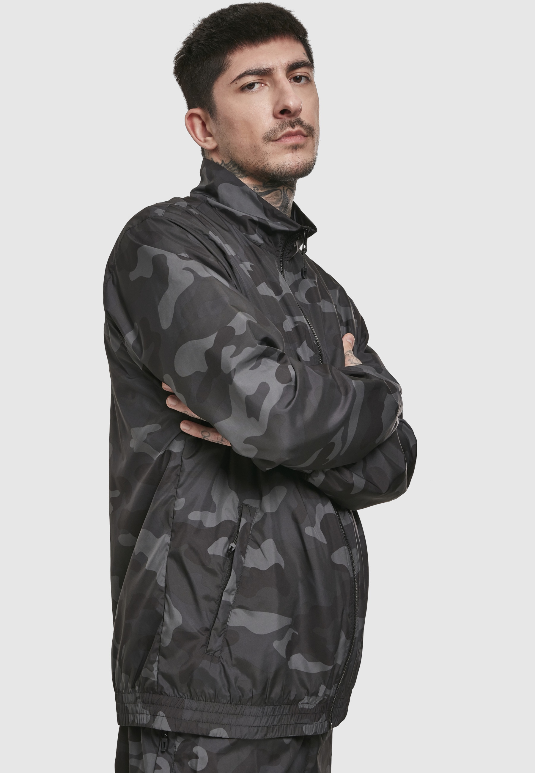 URBAN CLASSICS Anorak »Urban Classics Herren Camo Track Jacket« 1 Stk. tlg. ohne Kapuze
