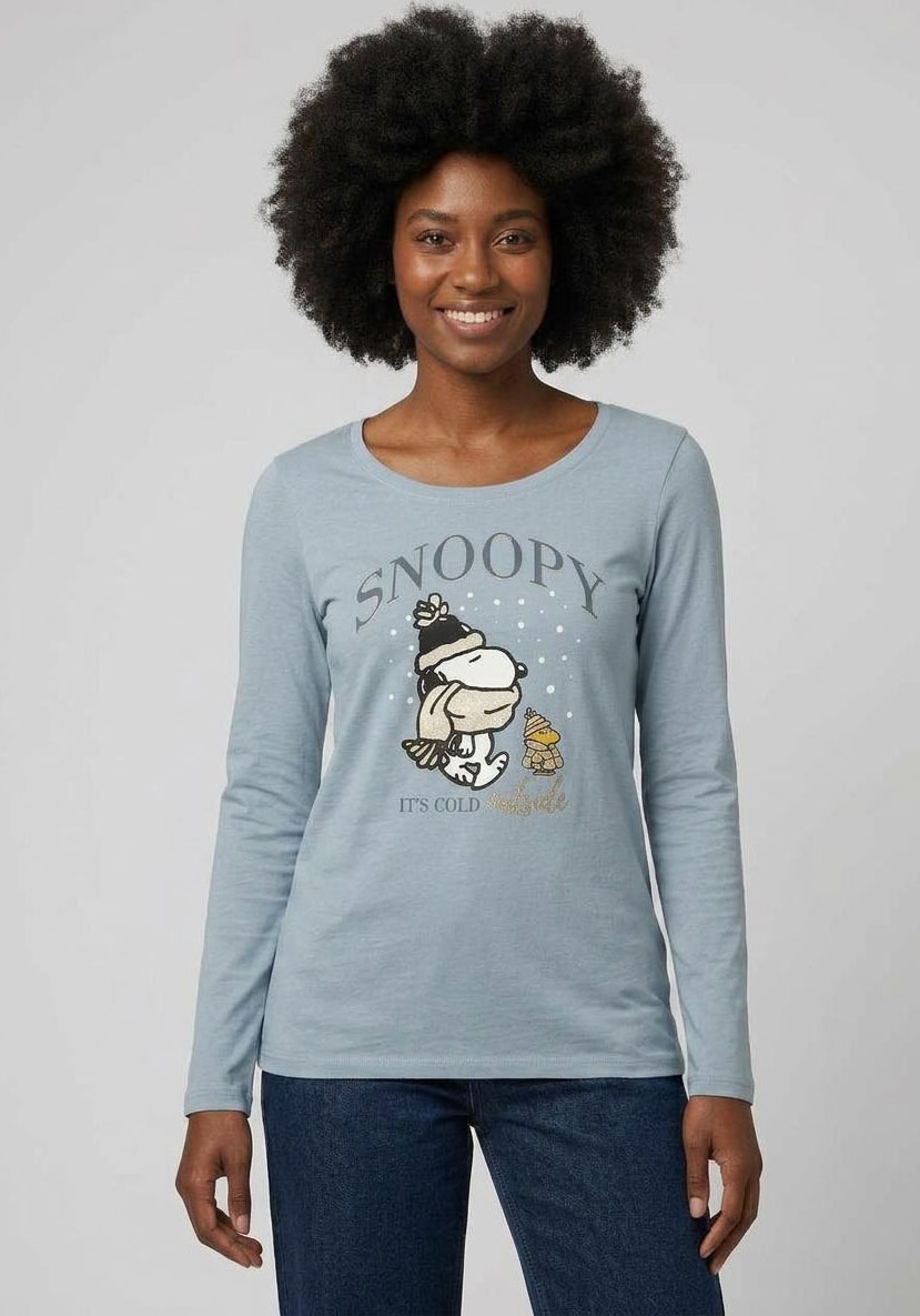 KangaROOS Langarmshirt mit Rundhals, Snoopy, schmale Passform, aus Jersey